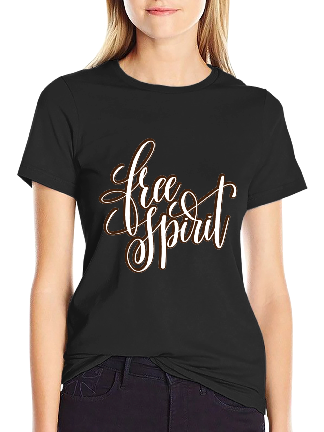 Free Spirit Black Graphic Tee