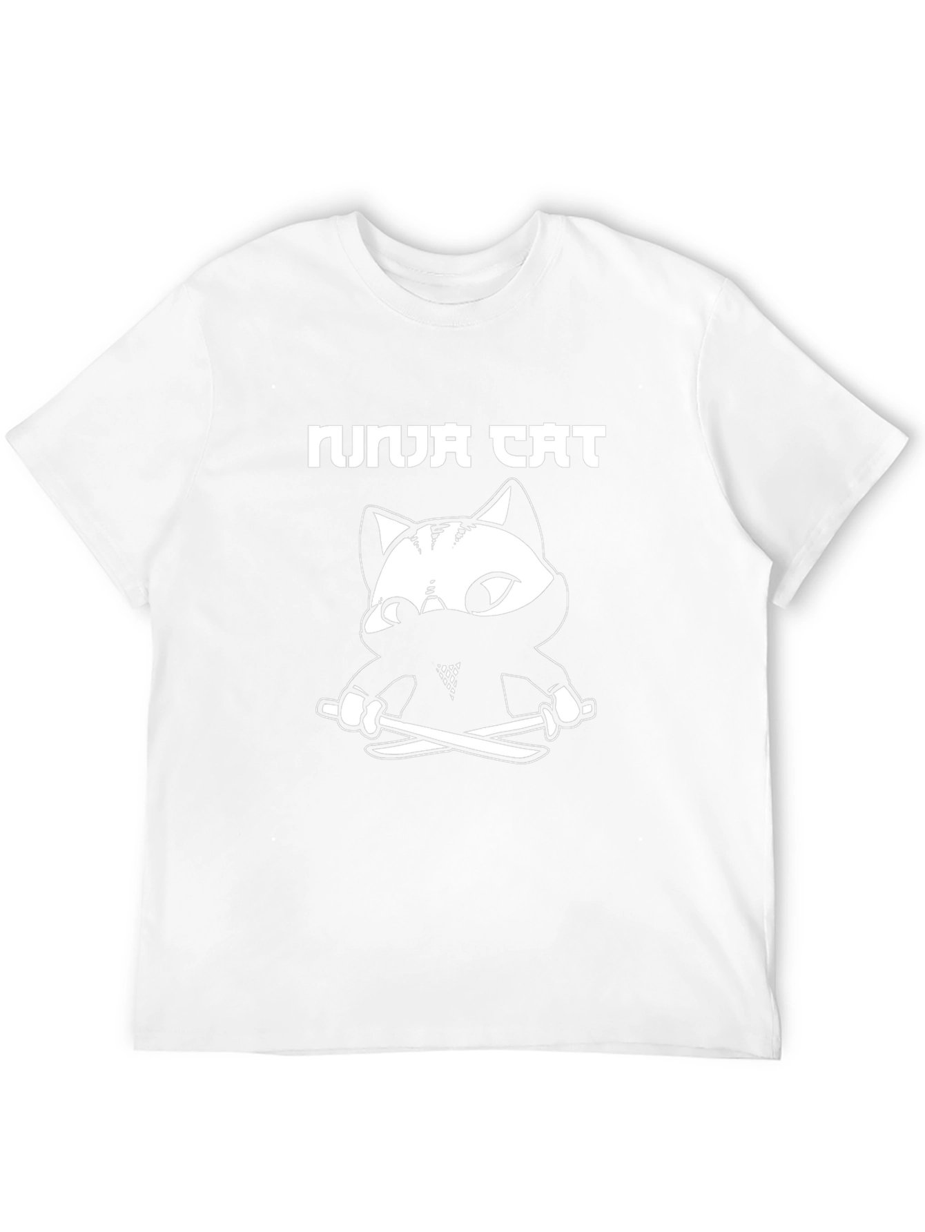 Ninja Cat Graphic Tee - Black Cotton Blend