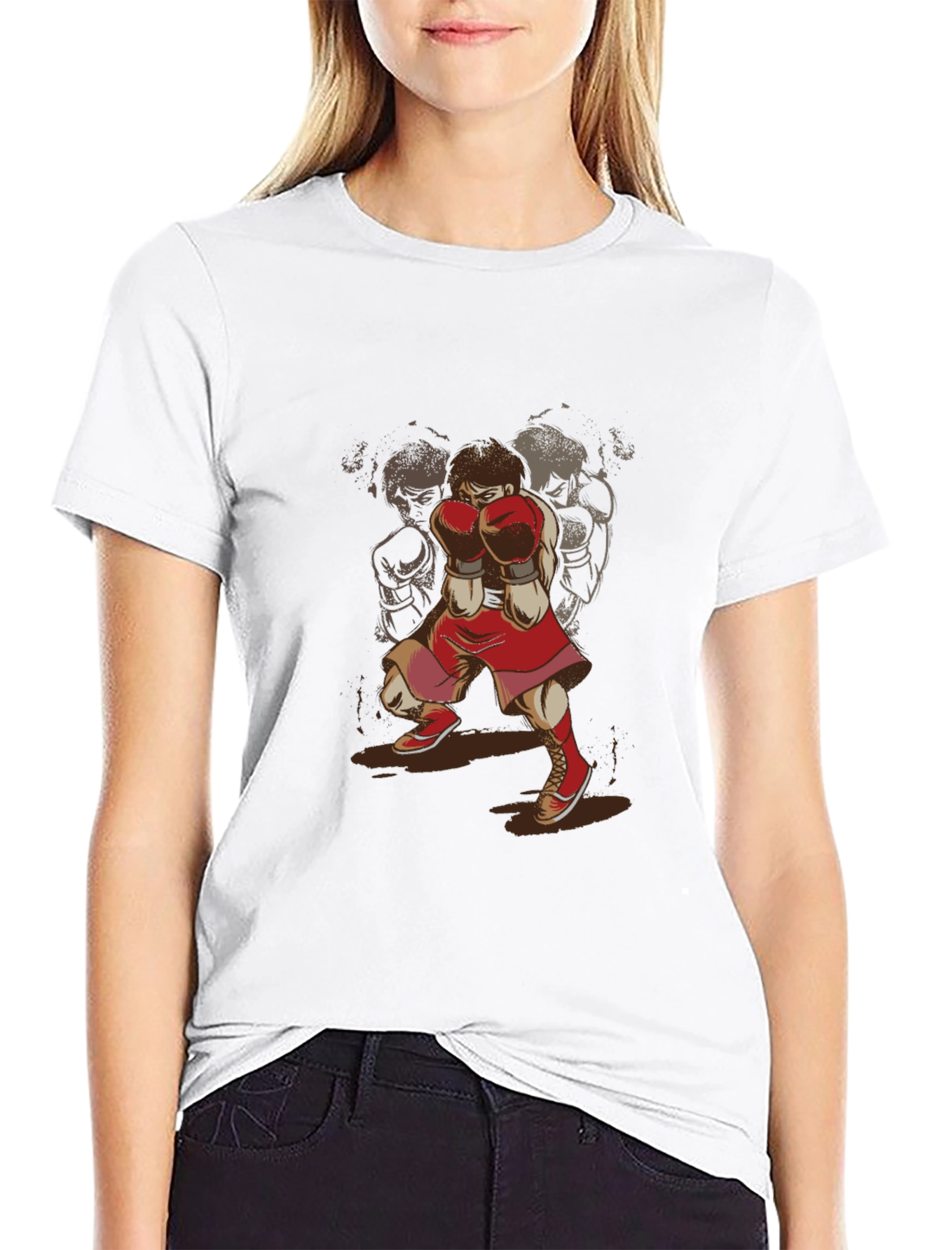 Boxer Graphic T-Shirt - Retro Sports Style Tee
