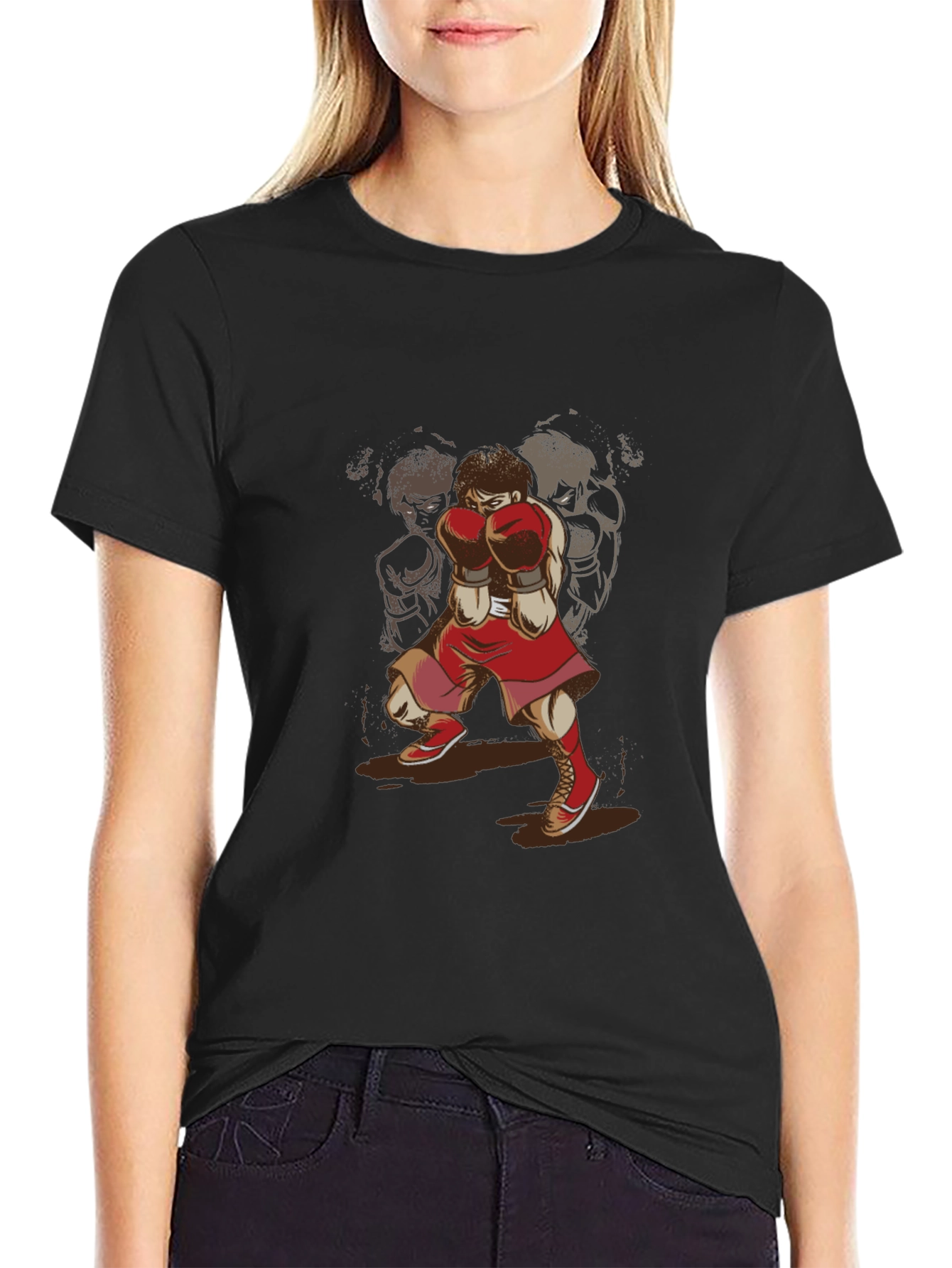 Boxer Graphic T-Shirt - Retro Sports Style Tee