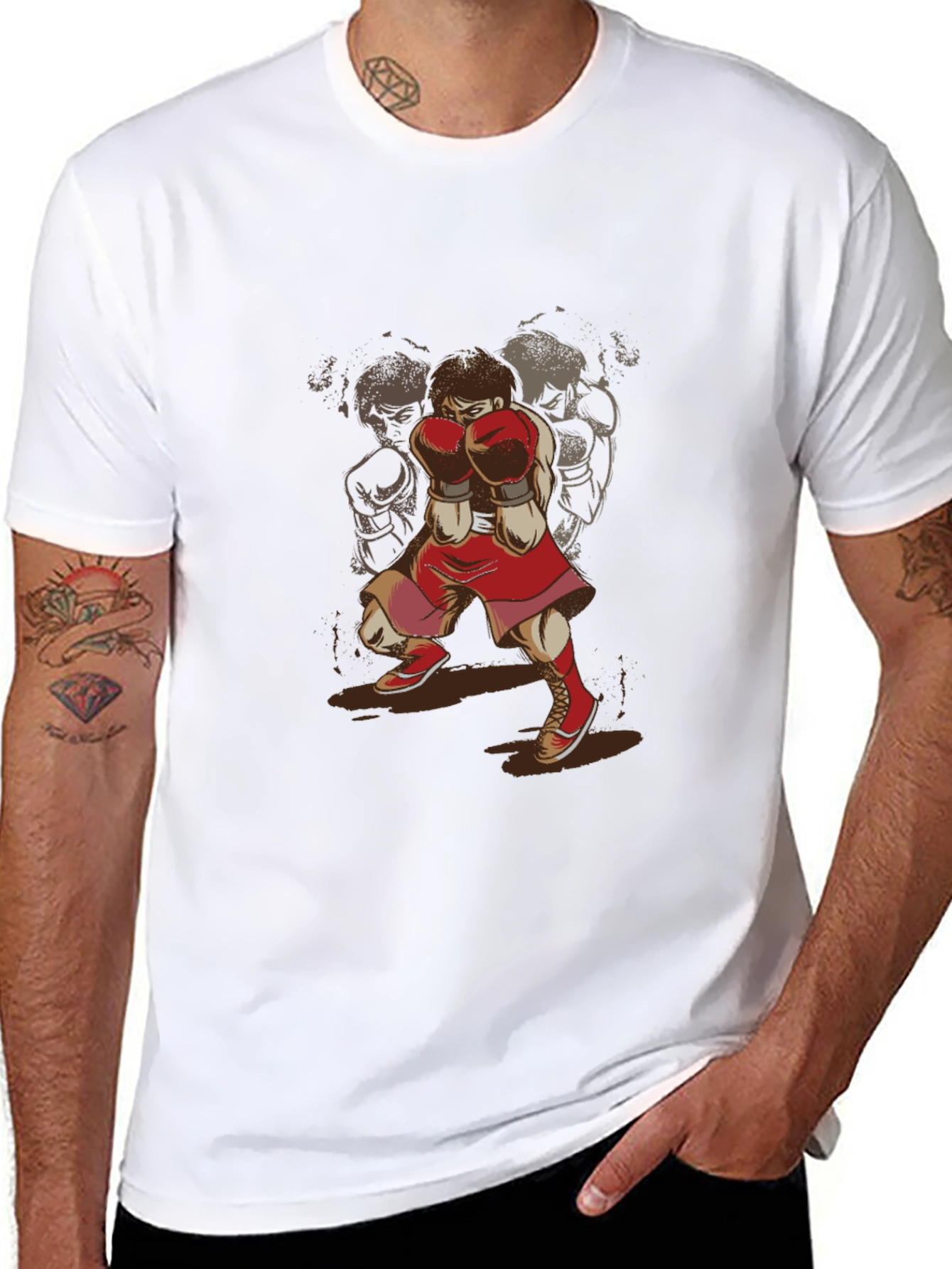 Boxer Graphic T-Shirt - Retro Sports Style Tee