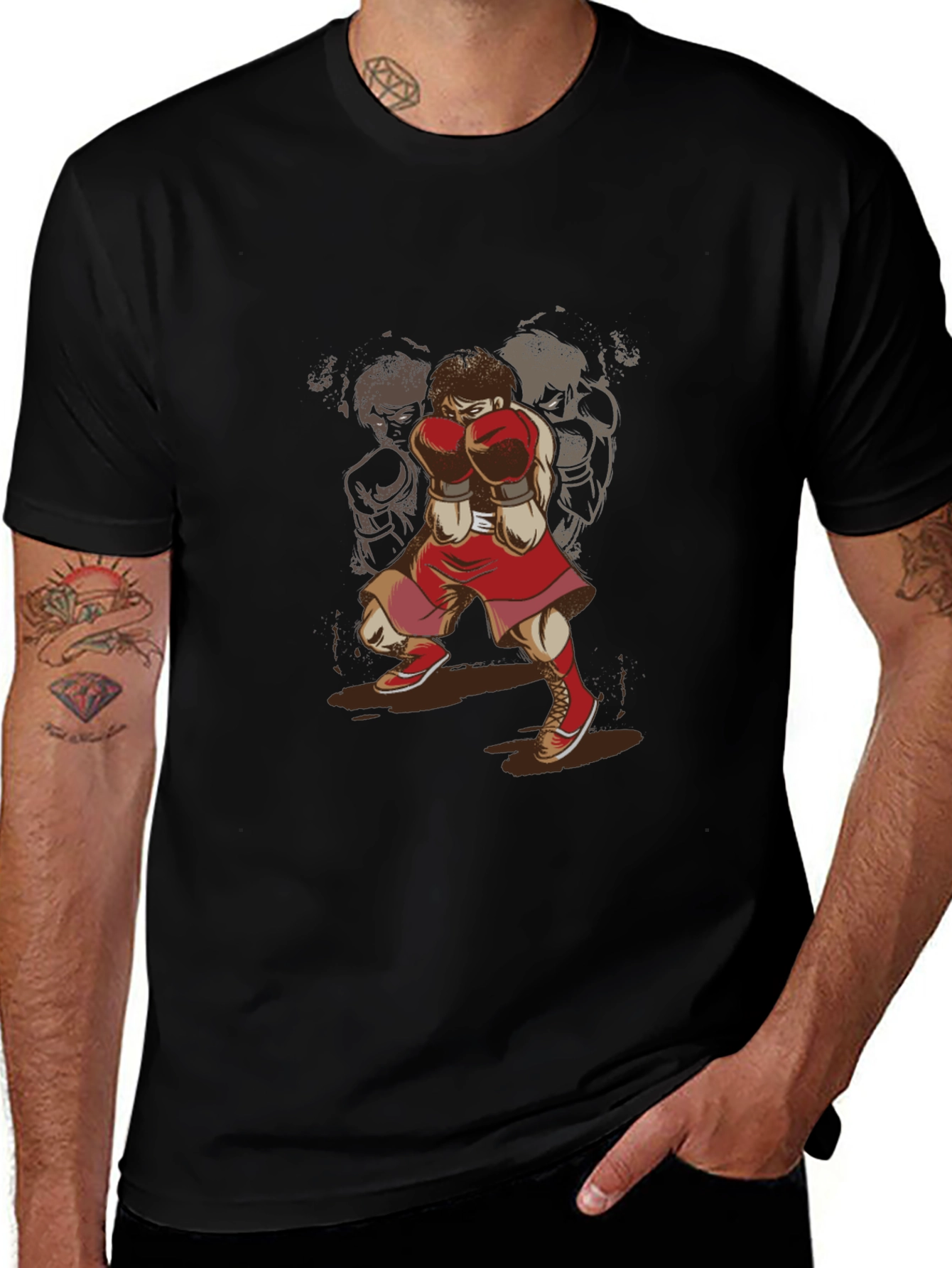 Boxer Graphic T-Shirt - Retro Sports Style Tee