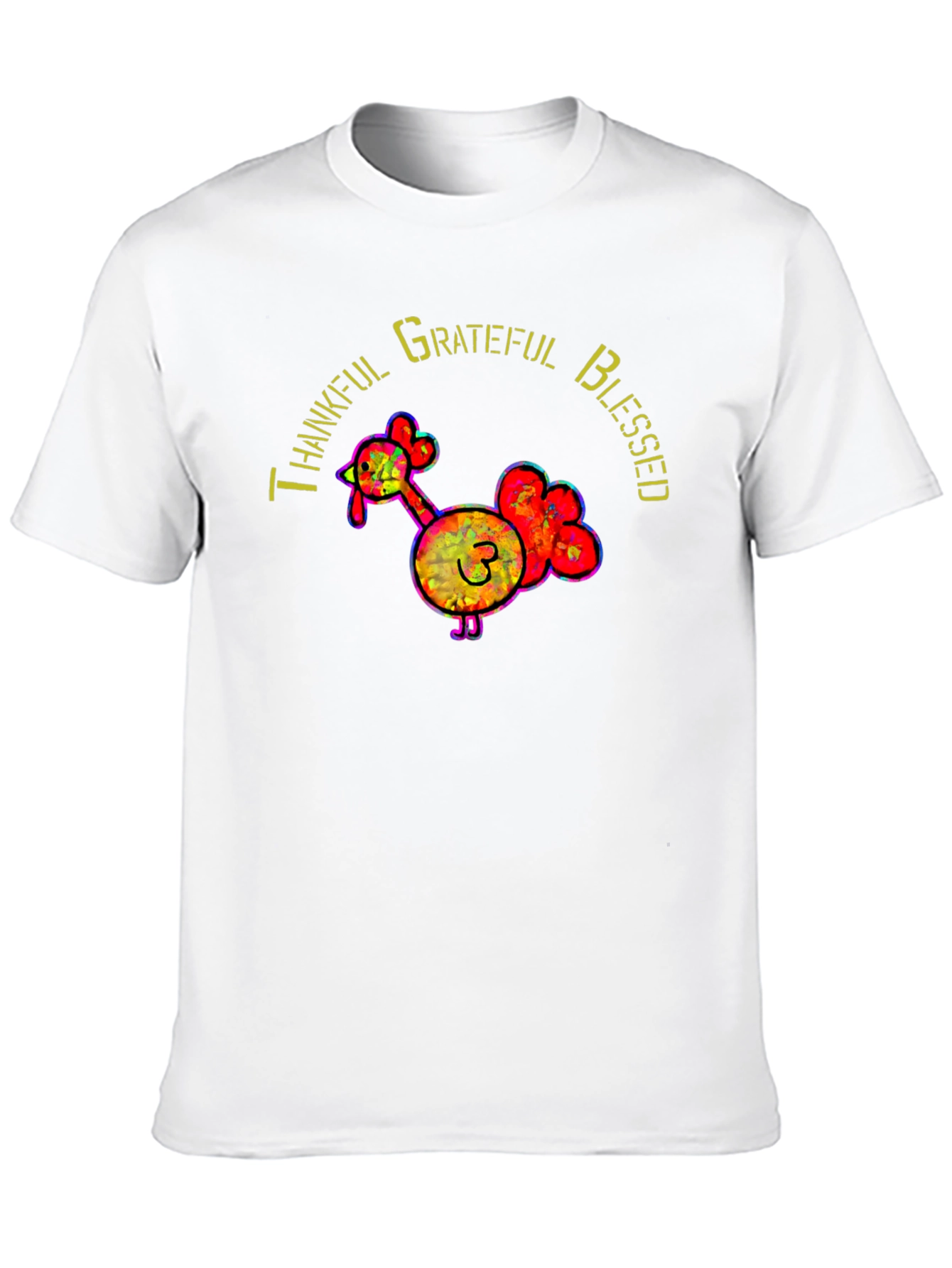Thankful Grateful Blessed Thanksgiving Turkey T-Shirt