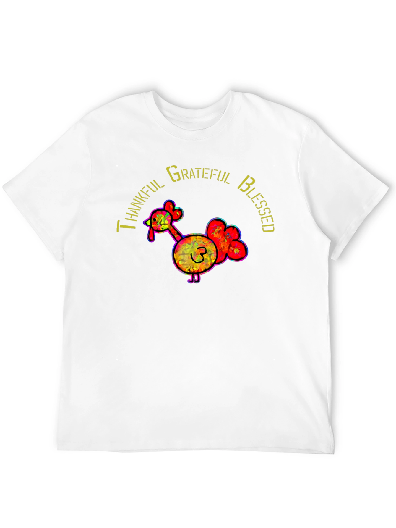 Thankful Grateful Blessed Thanksgiving Turkey T-Shirt
