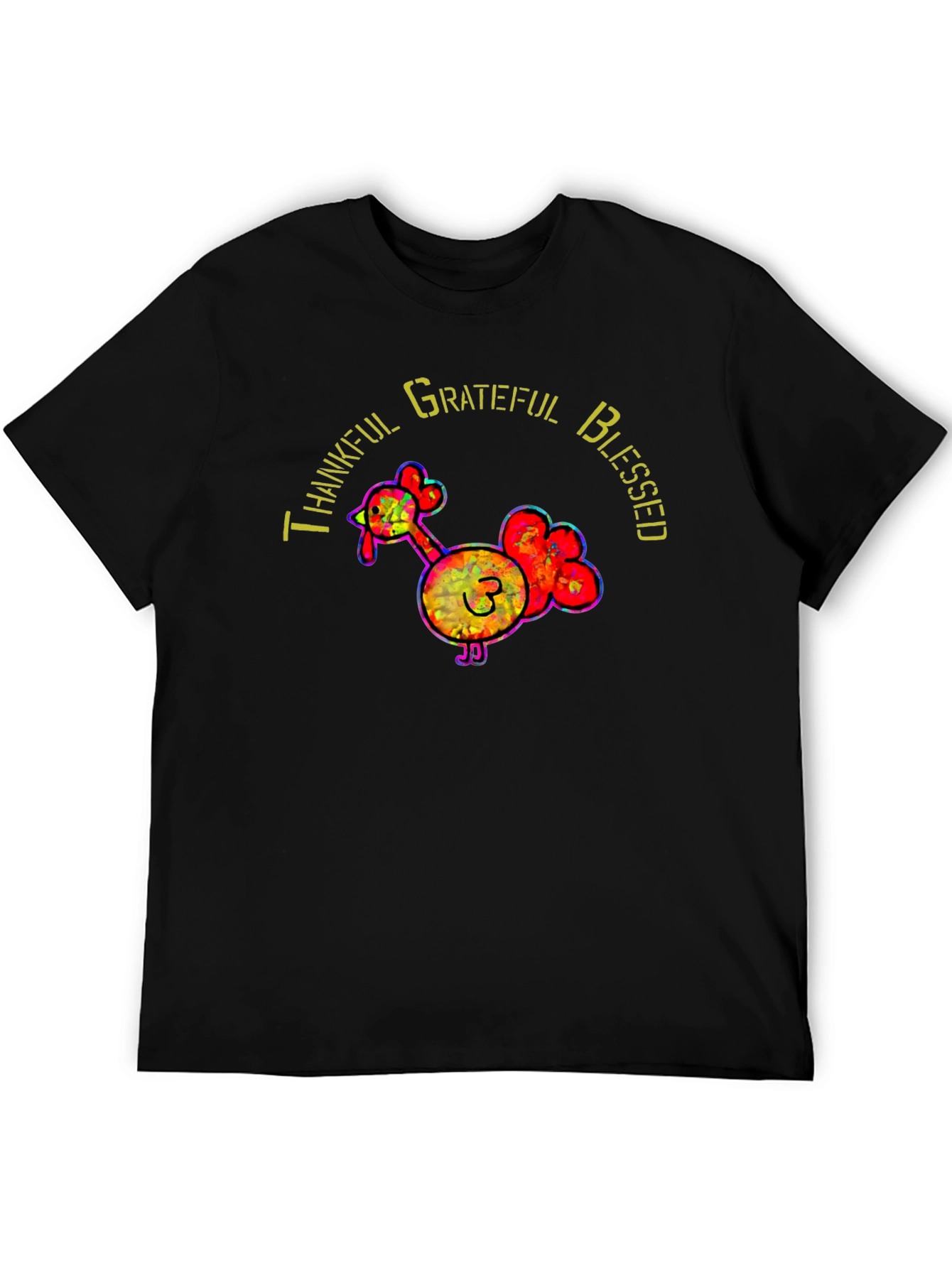 Thankful Grateful Blessed Thanksgiving Turkey T-Shirt