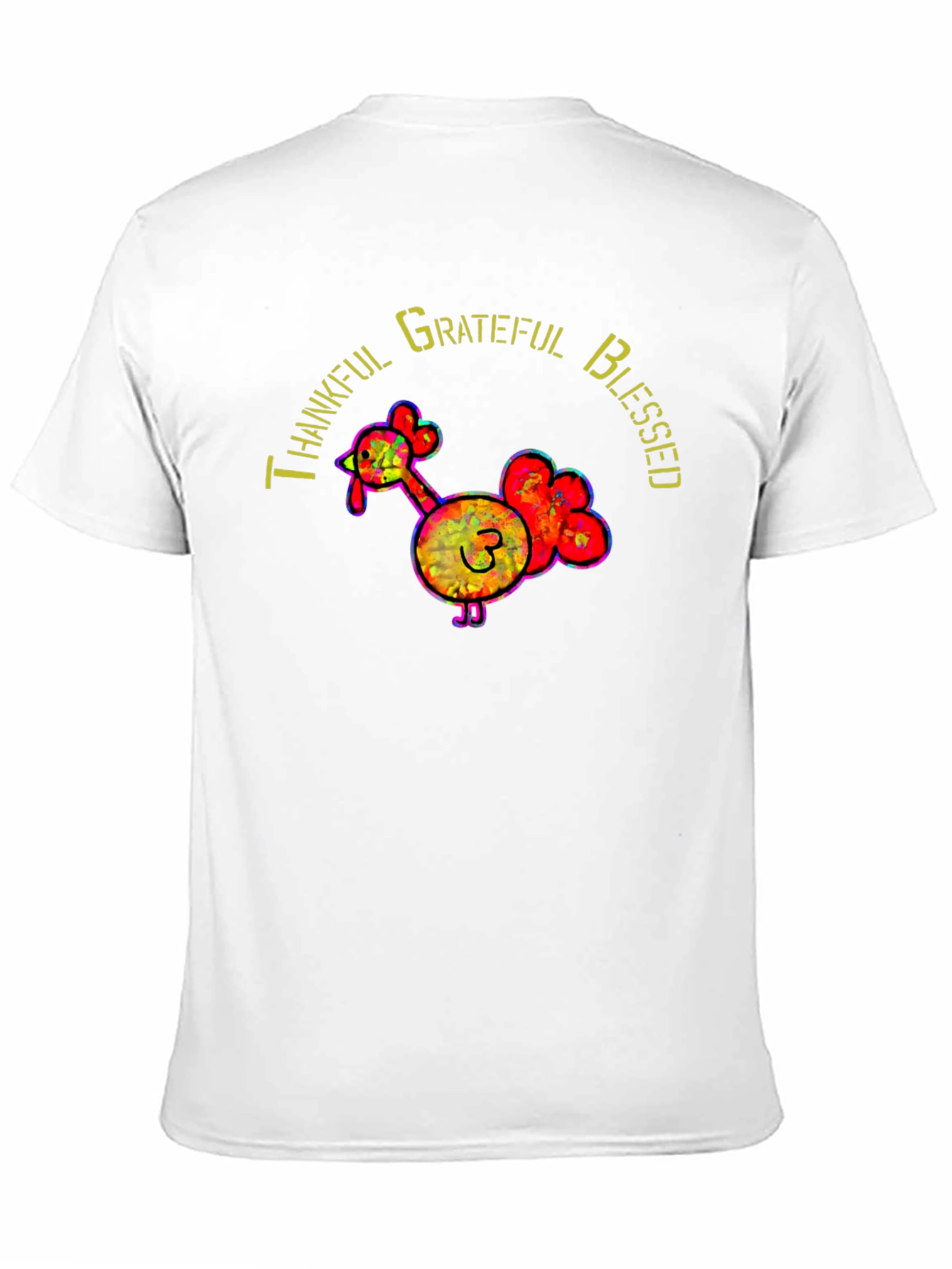 Thankful Grateful Blessed Thanksgiving Turkey T-Shirt
