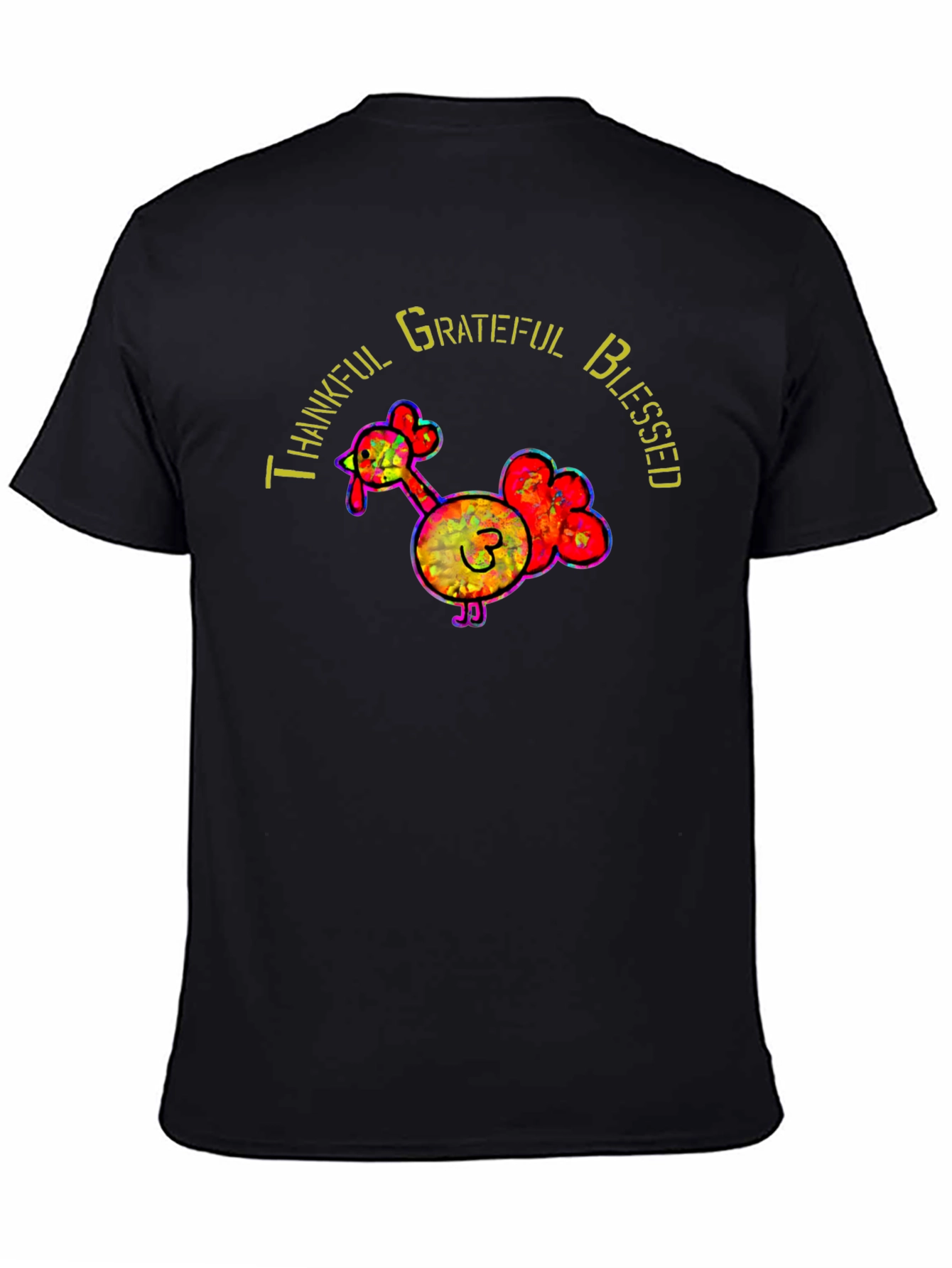 Thankful Grateful Blessed Thanksgiving Turkey T-Shirt