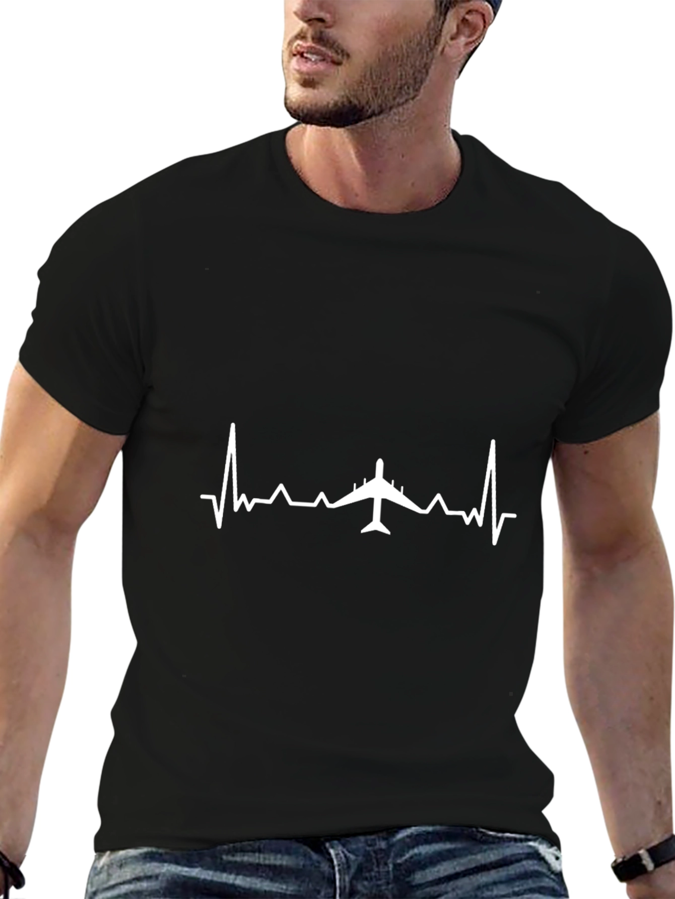 Airplane Heartbeat T-Shirt - Aviation Lover Tee