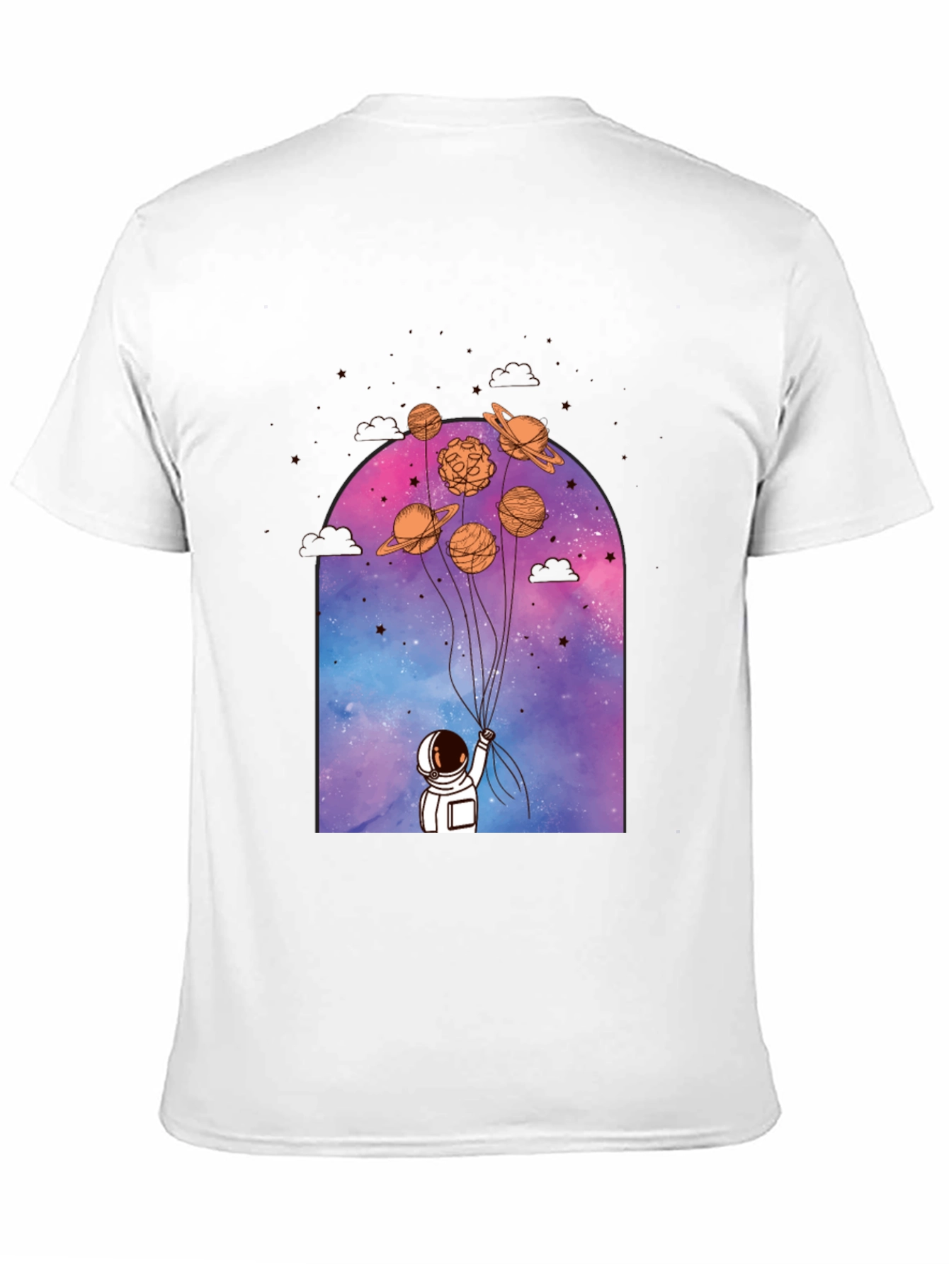 Astronaut & Planet Balloons Graphic Tee