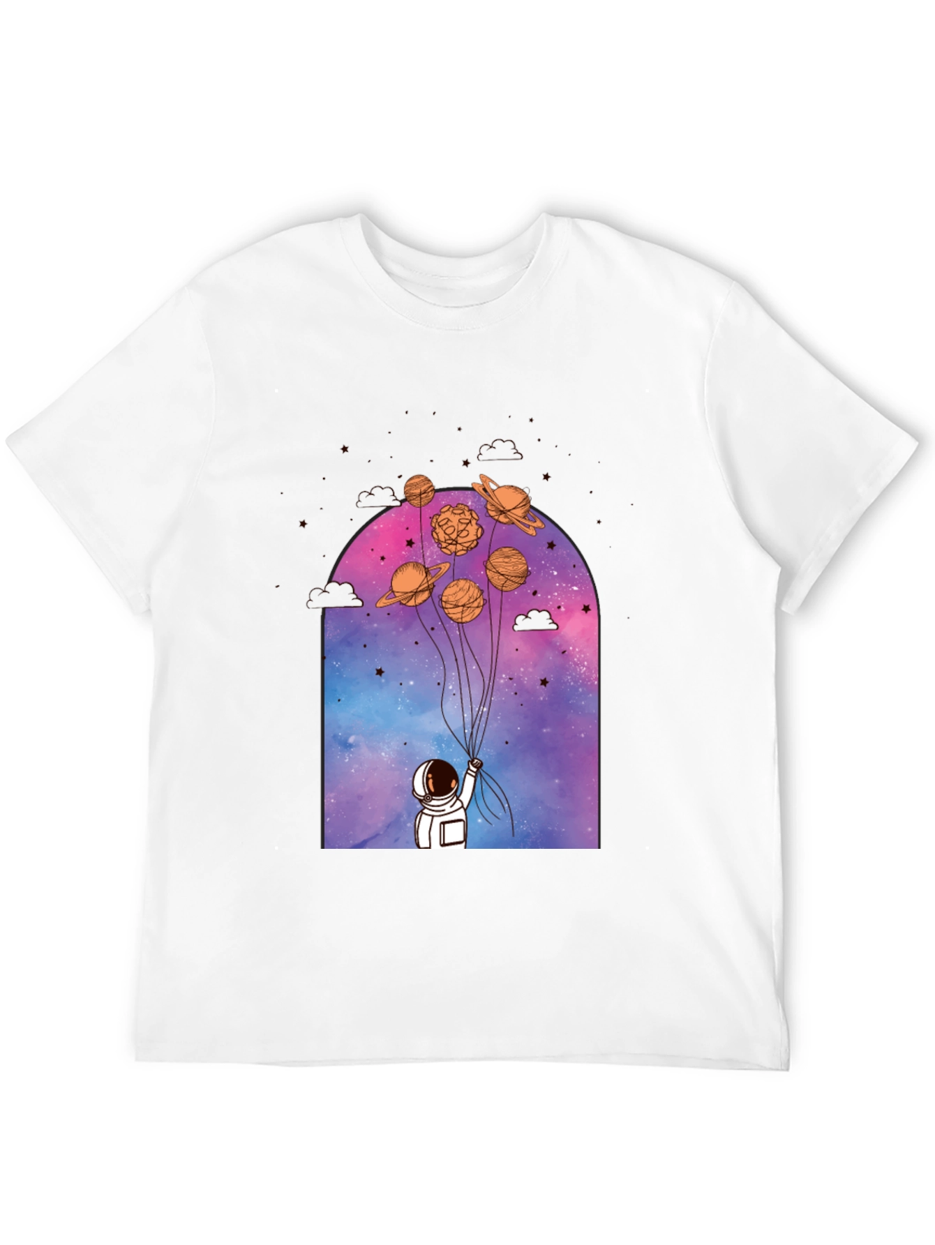 Astronaut & Planet Balloons Graphic Tee