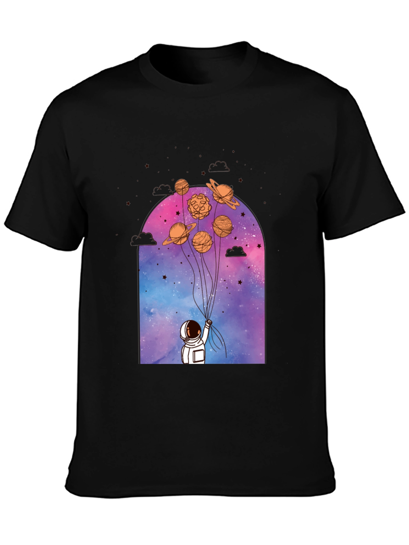 Astronaut & Planet Balloons Graphic Tee