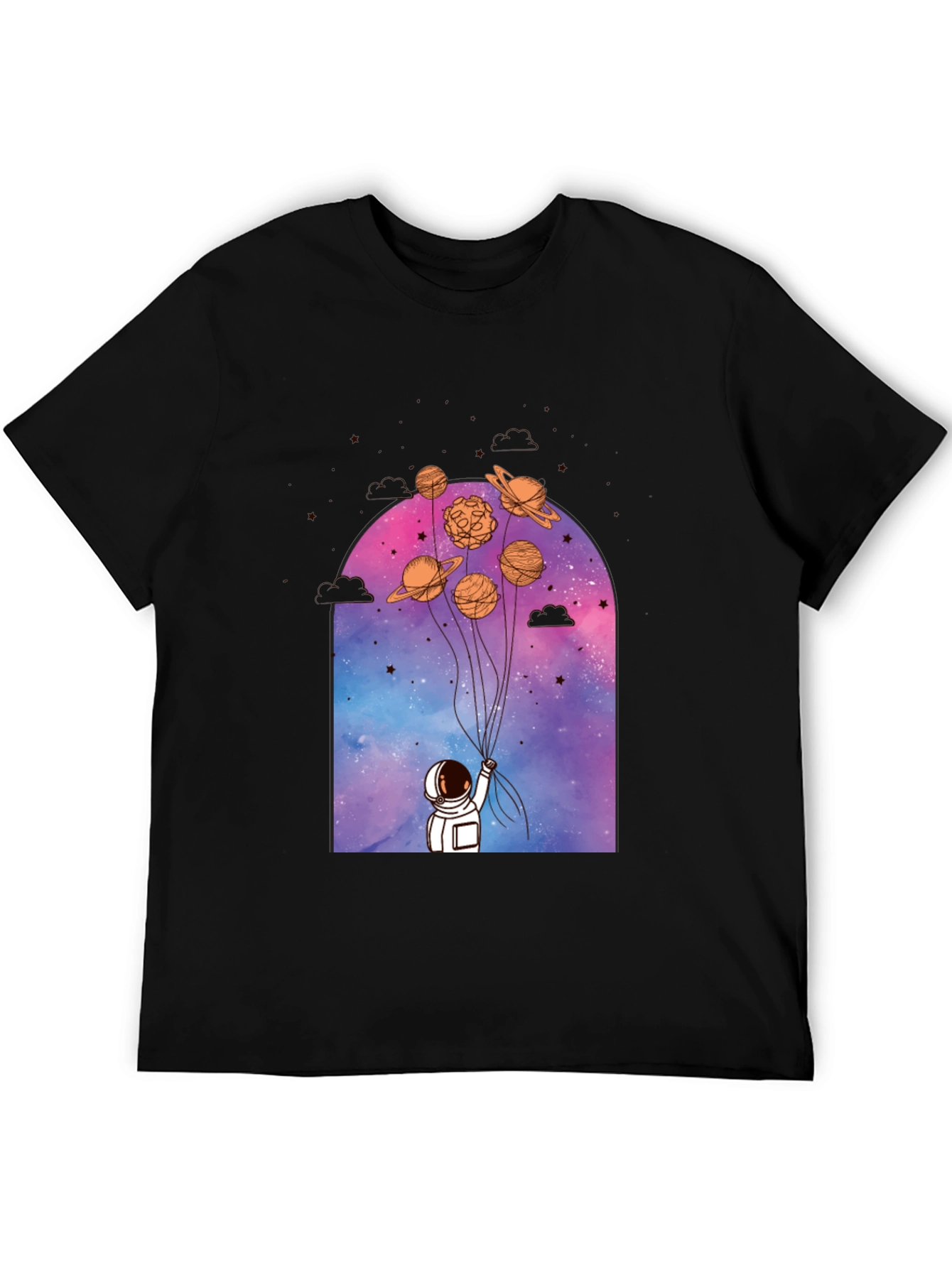 Astronaut & Planet Balloons Graphic Tee