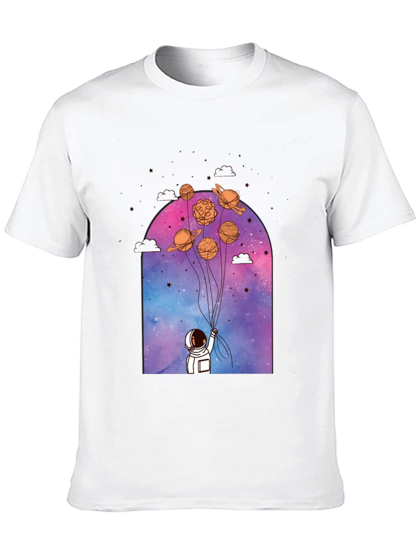 Astronaut & Planet Balloons Graphic Tee