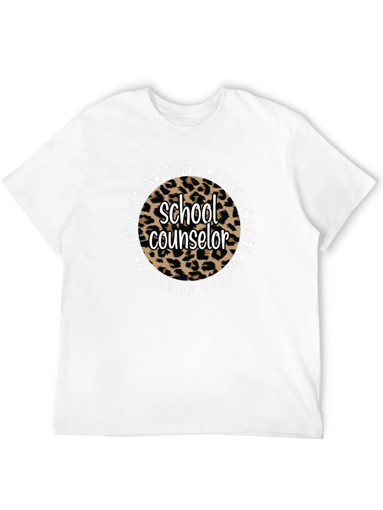 School Counselor Leopard Print Graphic Tee