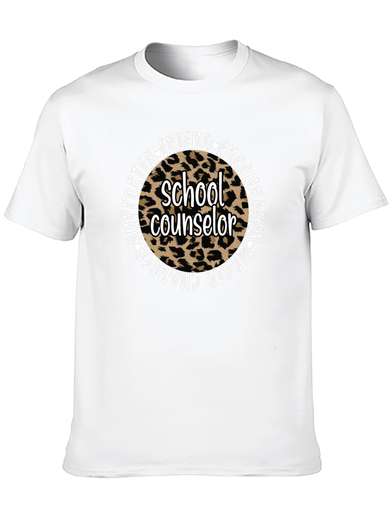 School Counselor Leopard Print Graphic Tee