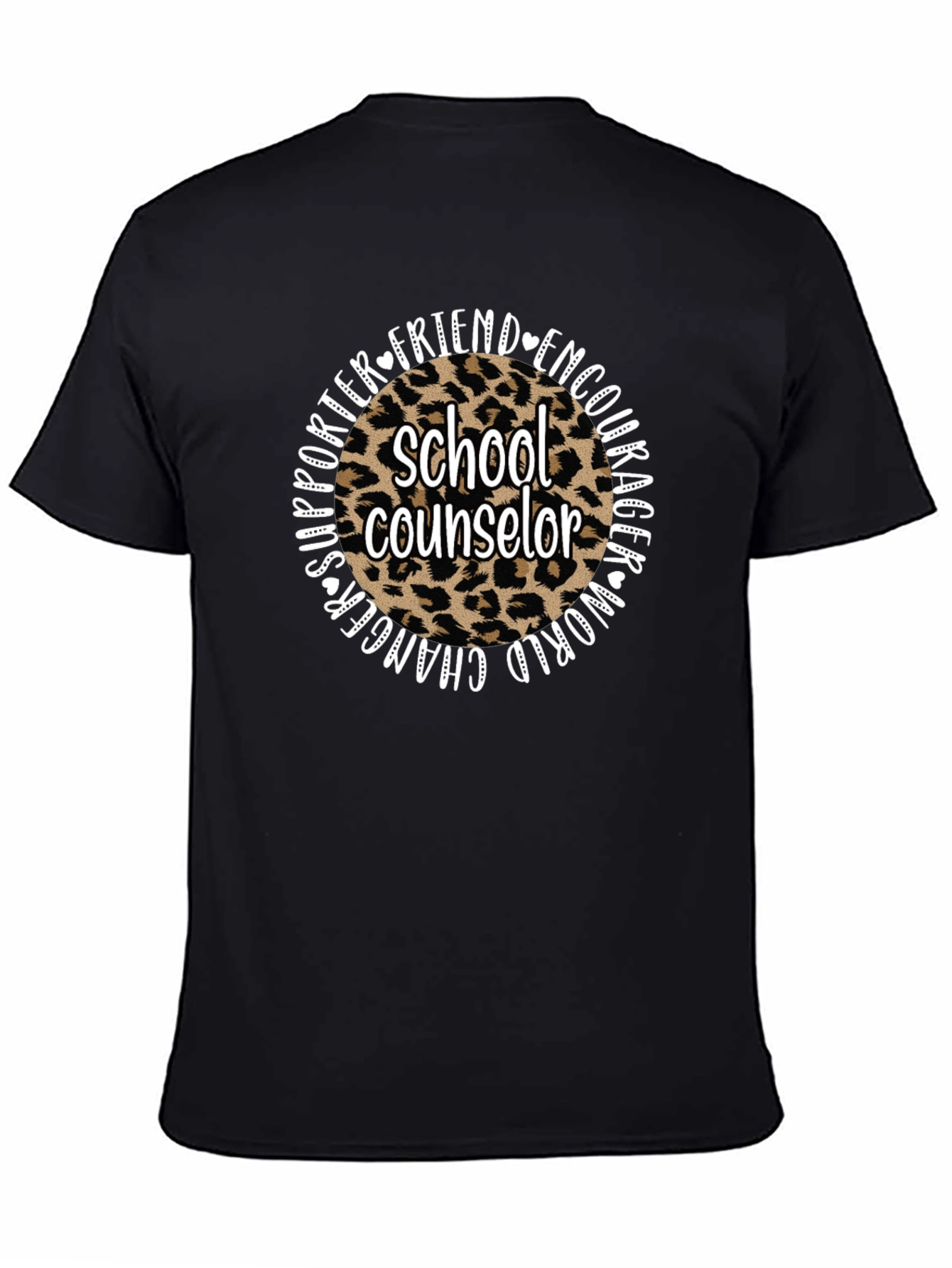 School Counselor Leopard Print Graphic Tee