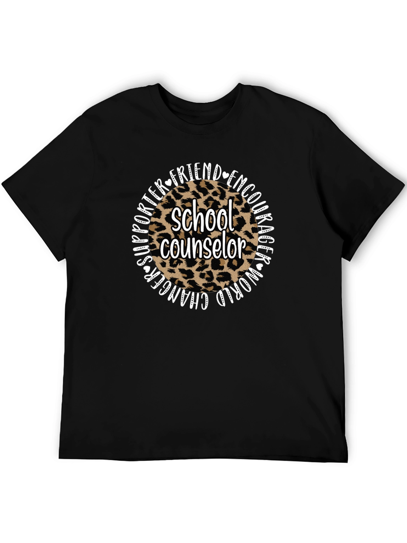 School Counselor Leopard Print Graphic Tee