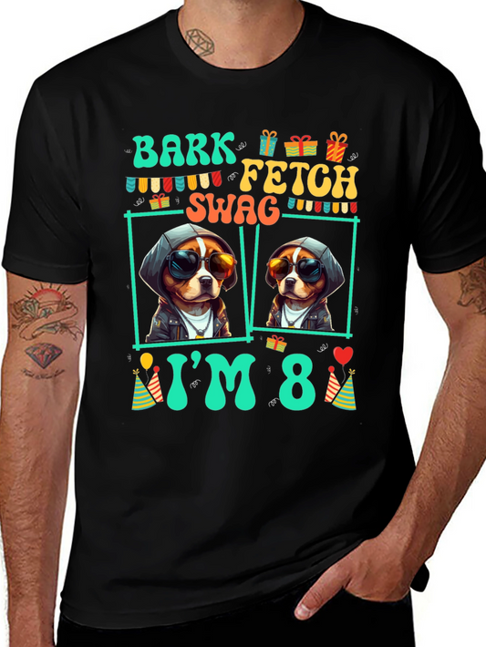 Bark Fetch Swag Im 8 Birthday Dog T-Shirt