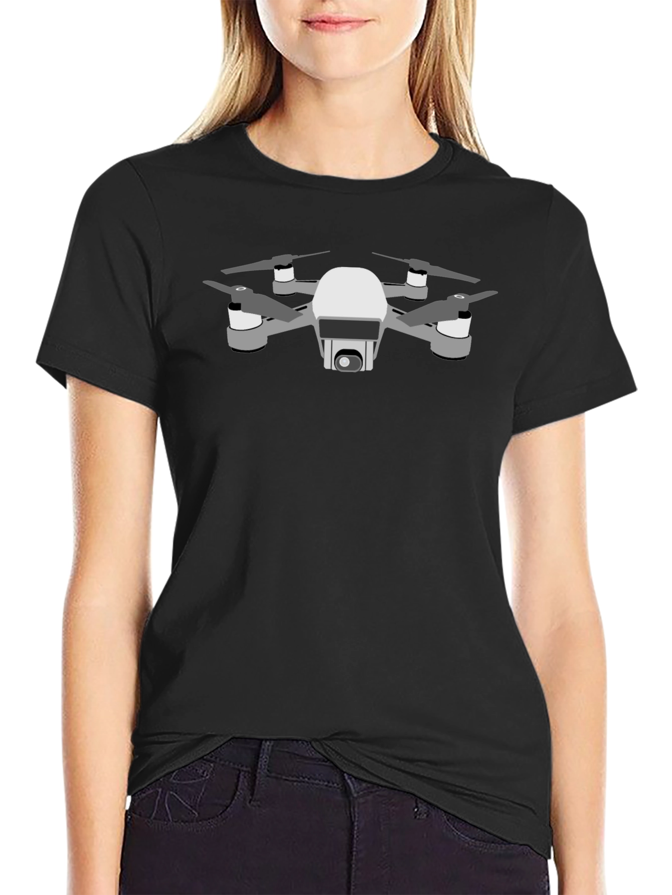 Drone Graphic Tee - Black Short Sleeve