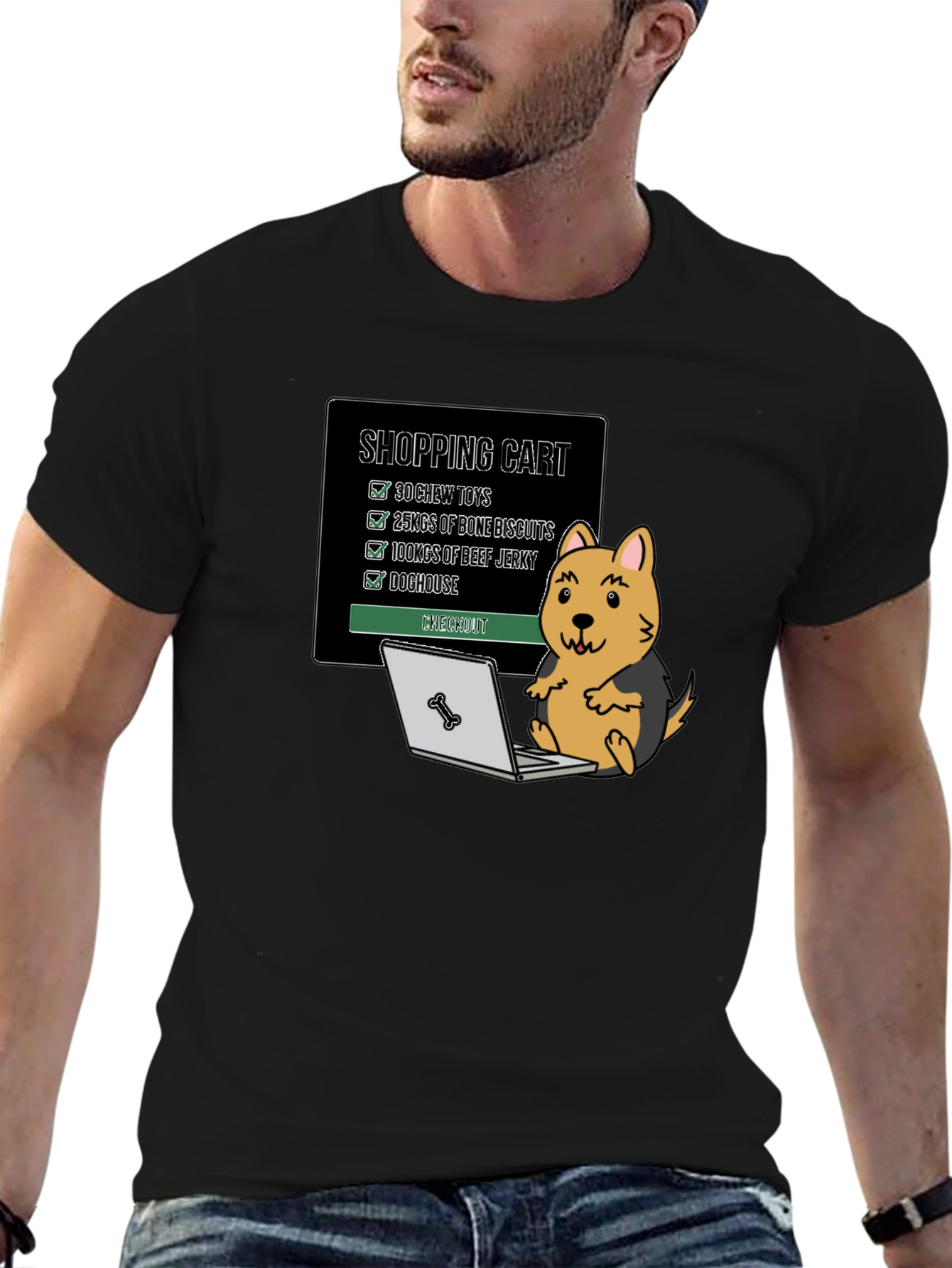 Dogs Shopping Cart T-Shirt