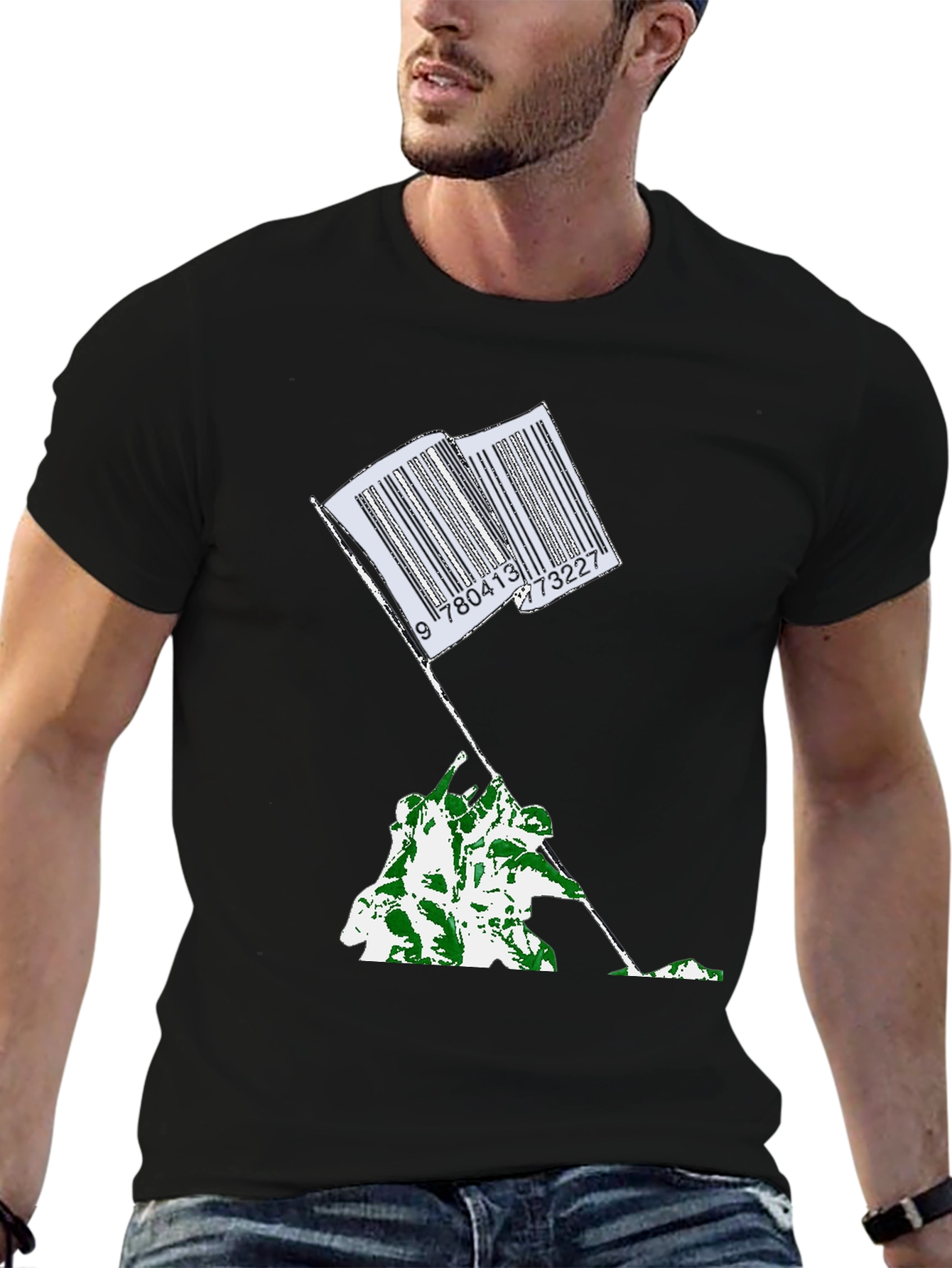 Barcode Flag Graphic Tee - Casual Comfort
