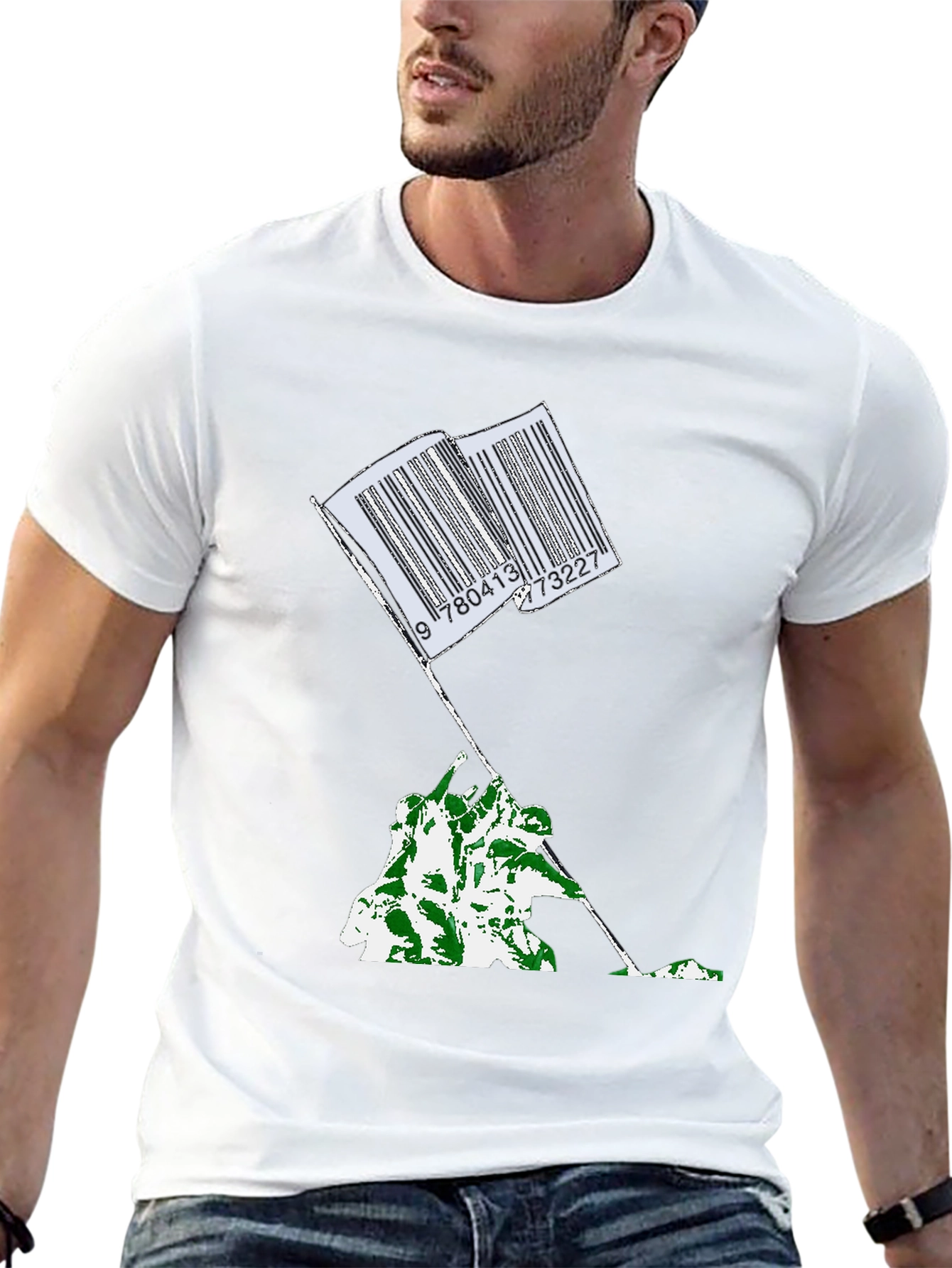 Barcode Flag Graphic Tee - Casual Comfort
