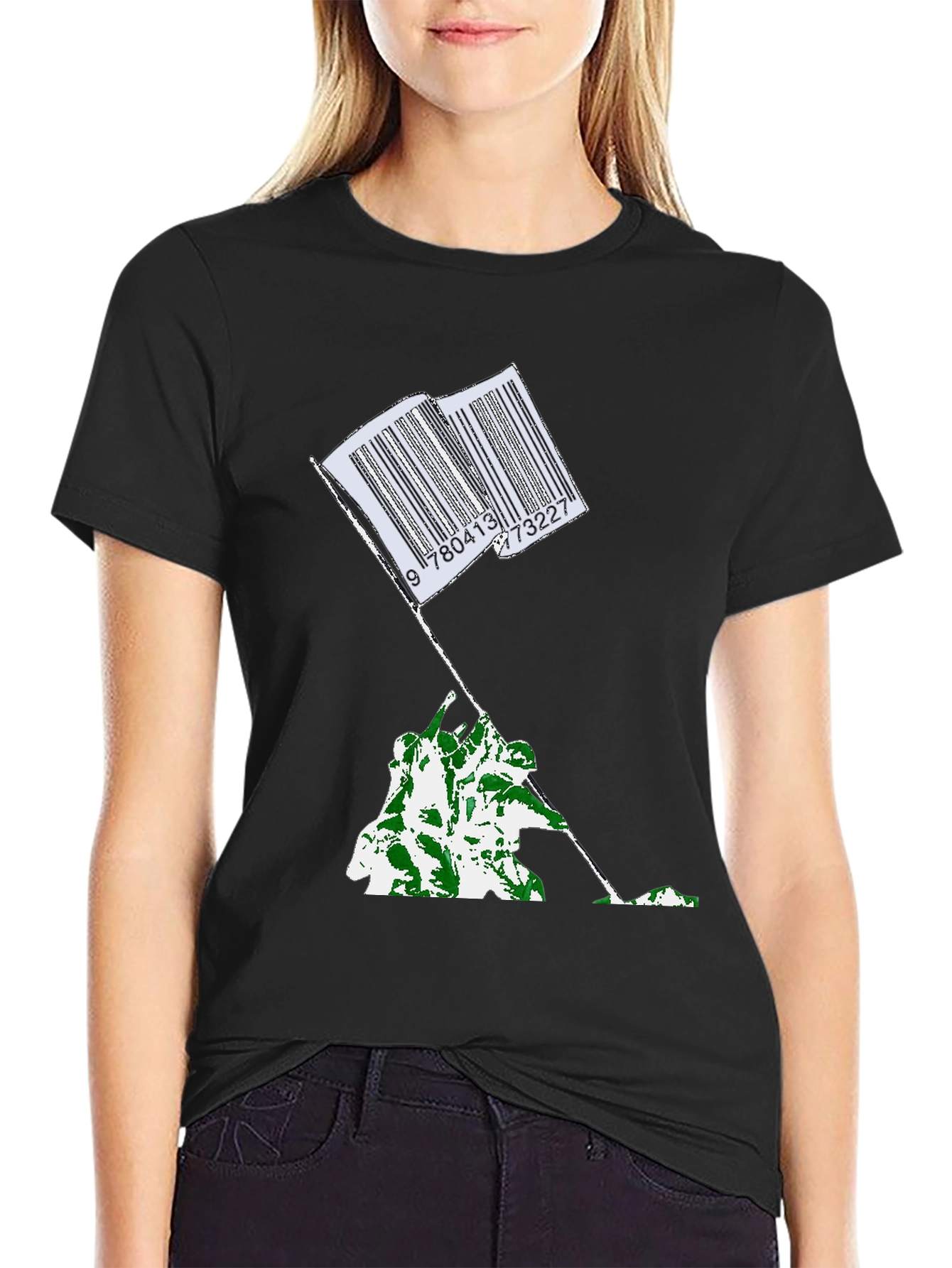 Barcode Flag Graphic Tee - Casual Comfort