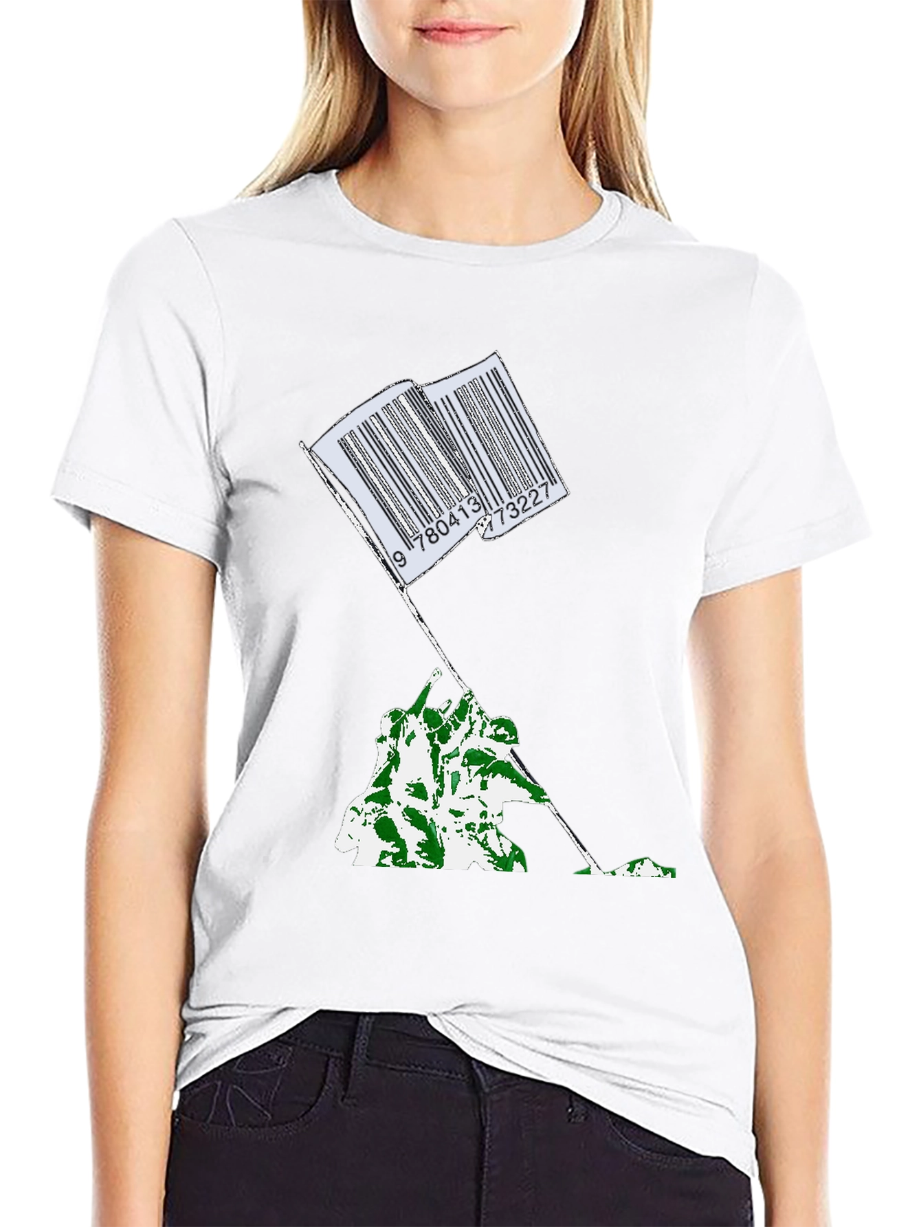 Barcode Flag Graphic Tee - Casual Comfort