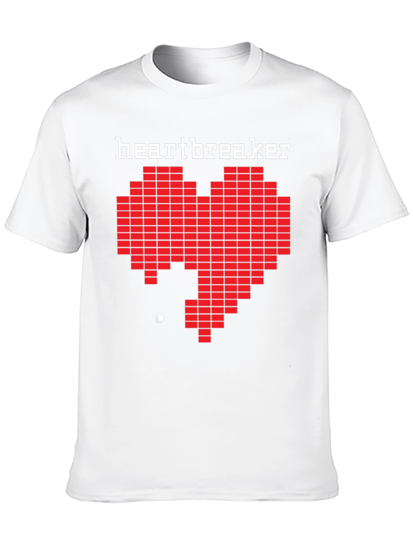 Heartbreaker Pixel Art Graphic Black T-Shirt