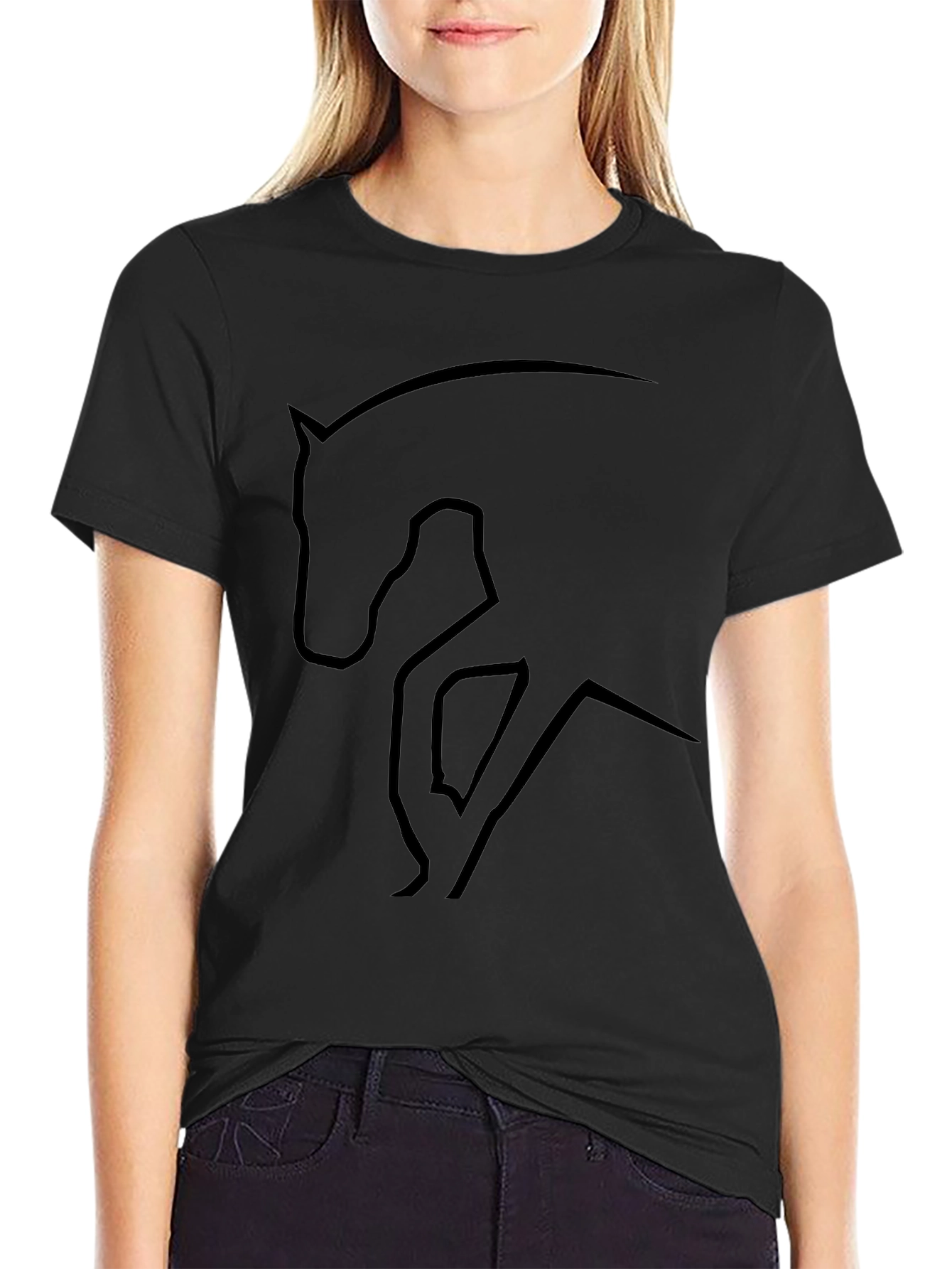 Black Horse Silhouette T-Shirt