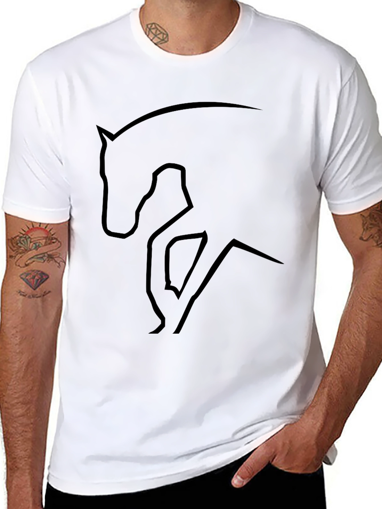 Black Horse Silhouette T-Shirt
