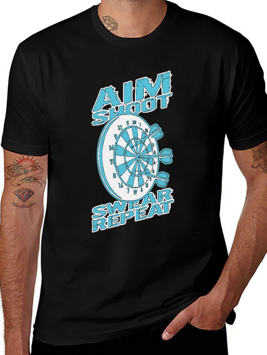 Aim Shoot Swear Repeat Dart T-Shirt