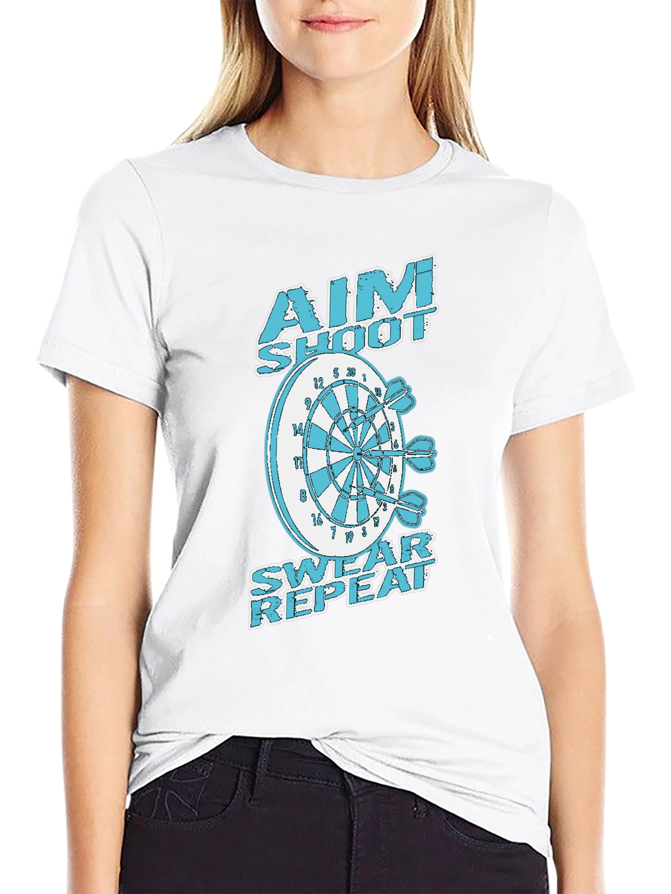 Aim Shoot Swear Repeat Dart T-Shirt