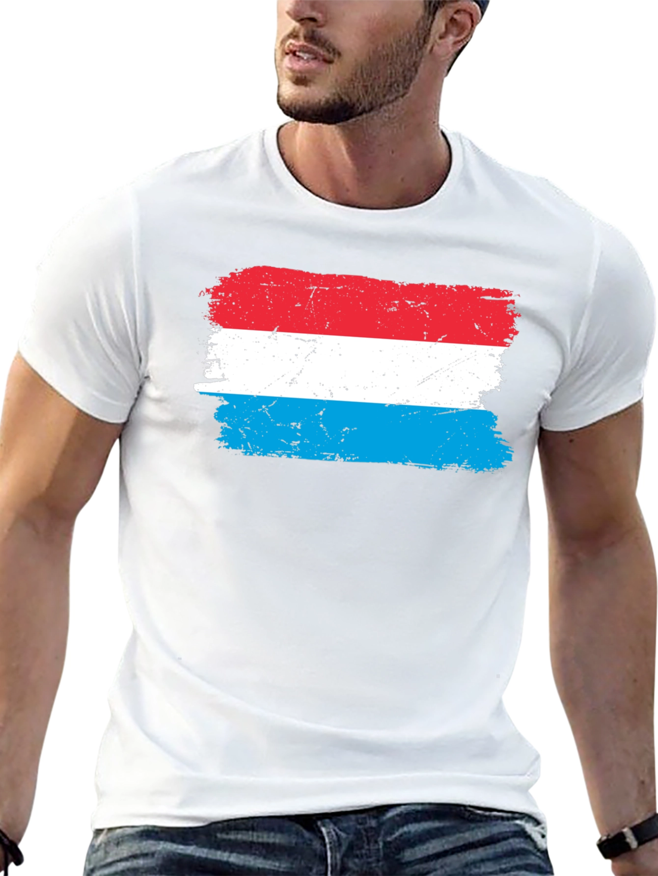 Luxembourg Flag T-Shirt - Distressed Design