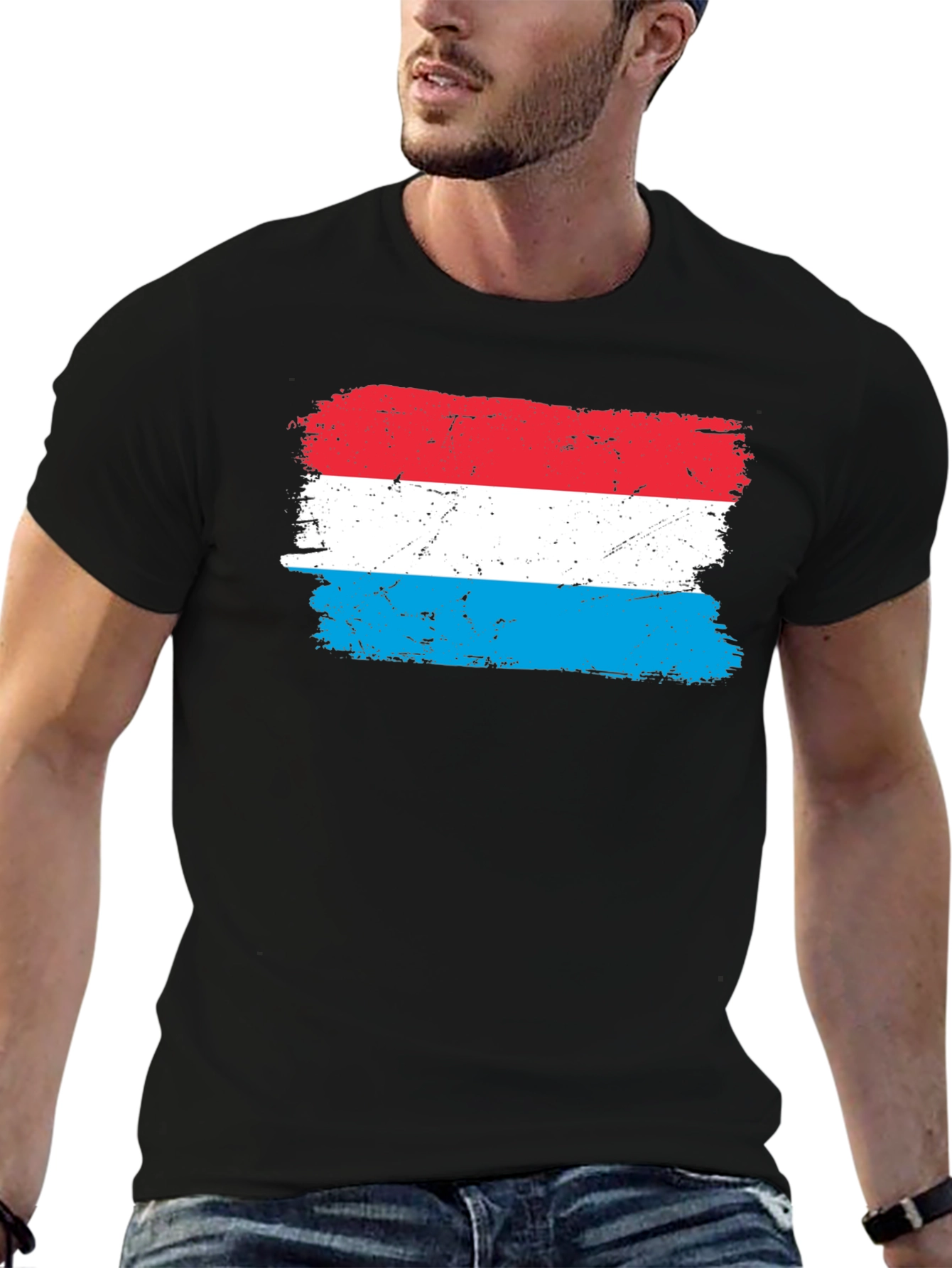 Luxembourg Flag T-Shirt - Distressed Design