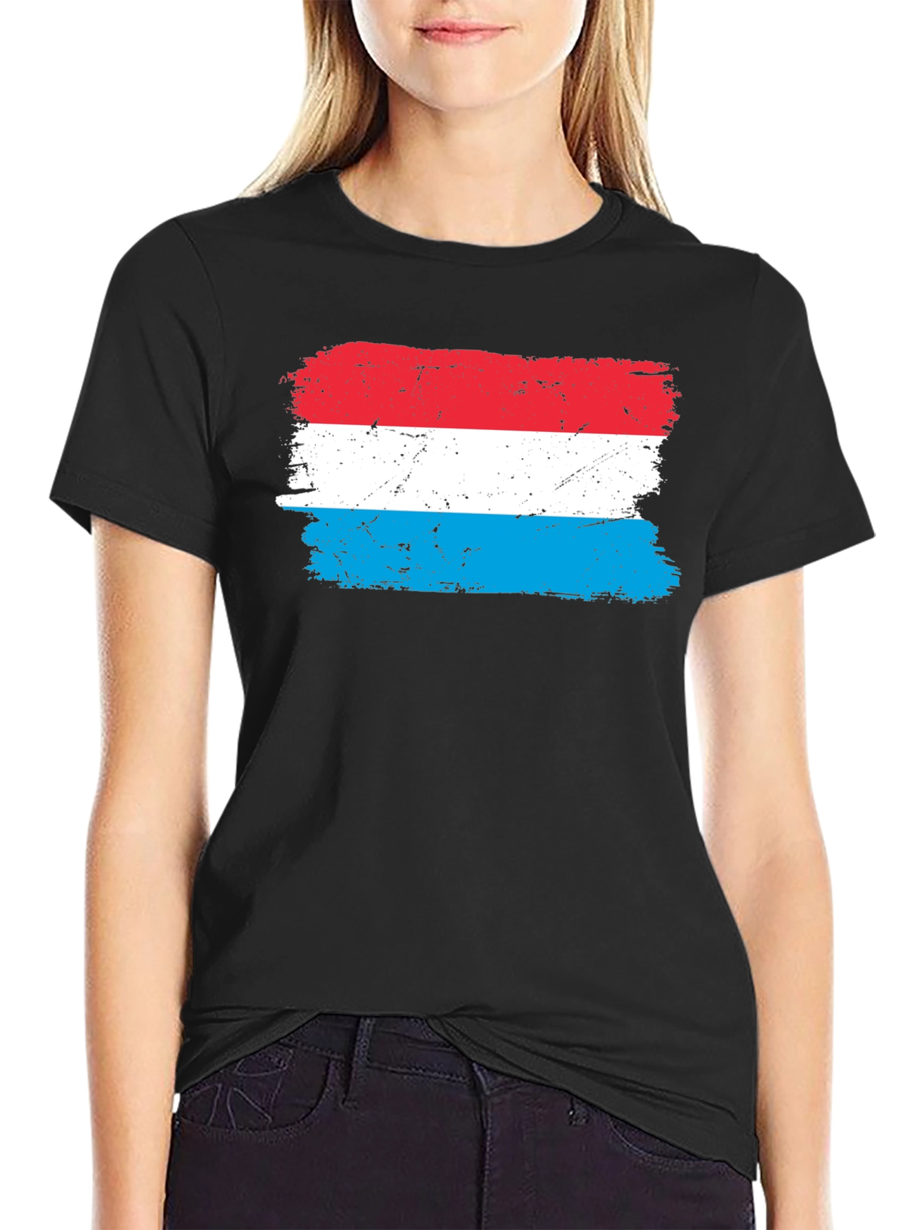 Luxembourg Flag T-Shirt - Distressed Design