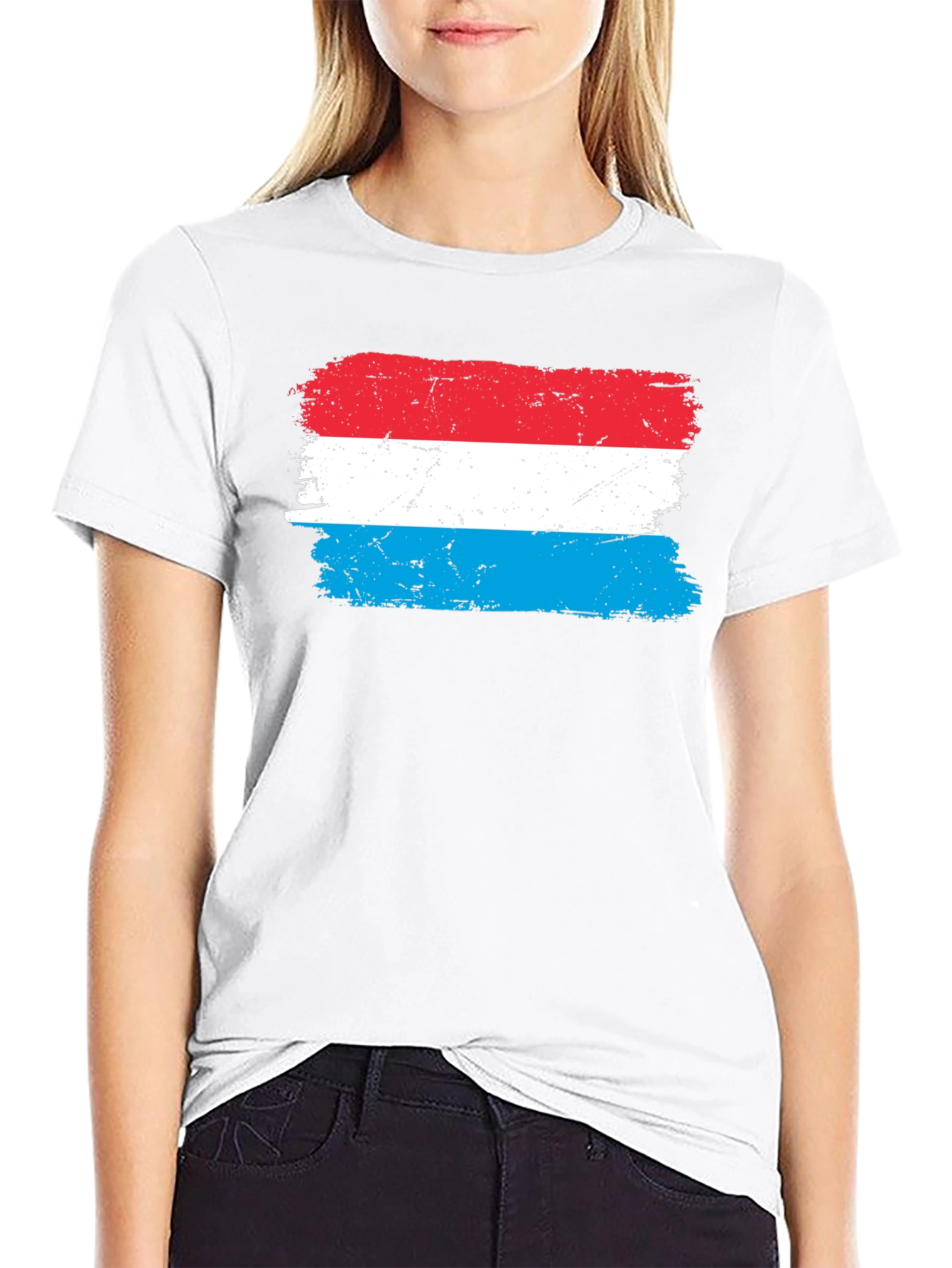 Luxembourg Flag T-Shirt - Distressed Design