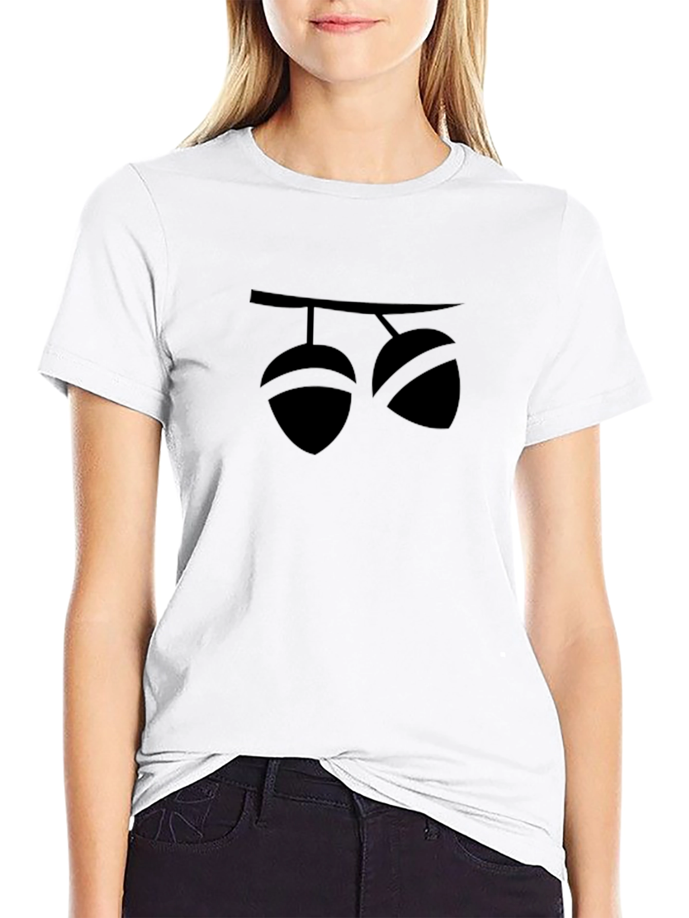 Acorn Graphic Black T-Shirt Modern Style