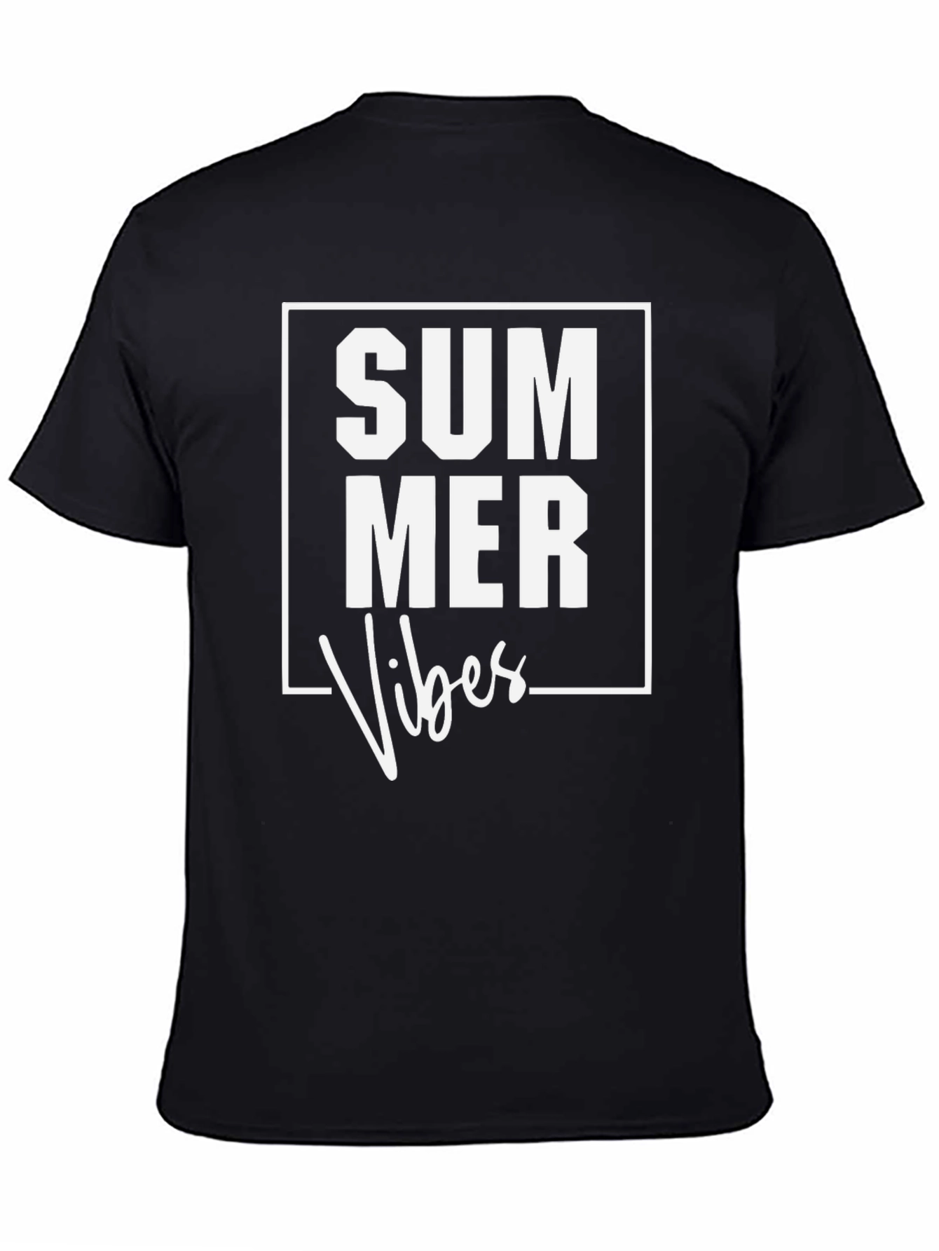Summer Vibes Graphic Tee - Casual Black T-Shirt