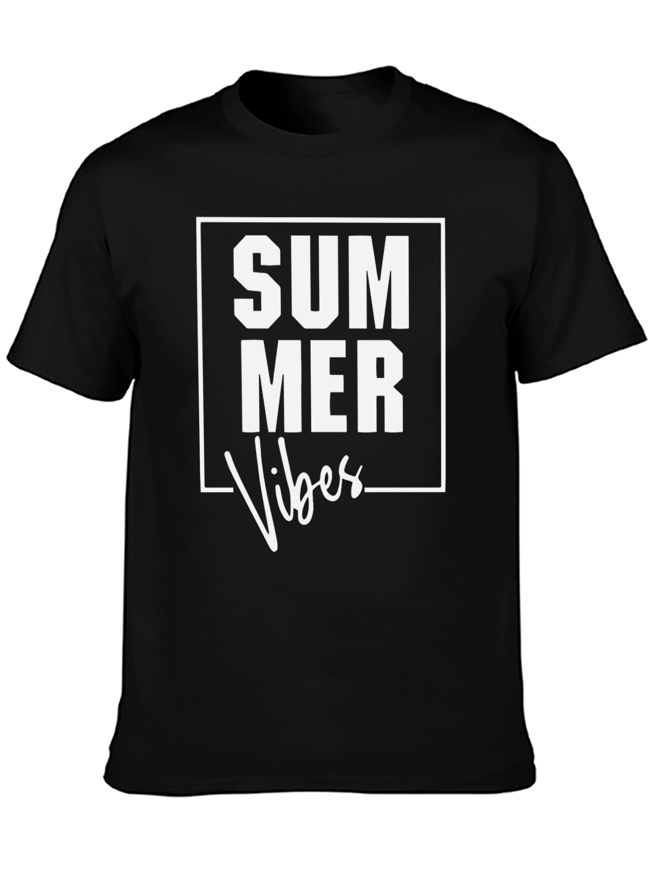 Summer Vibes Graphic Tee - Casual Black T-Shirt