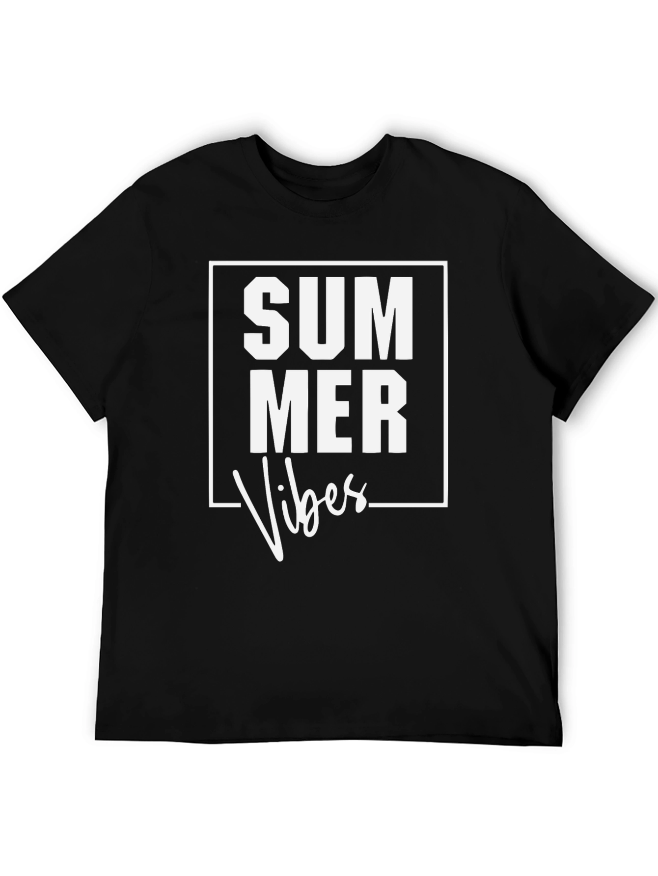 Summer Vibes Graphic Tee - Casual Black T-Shirt