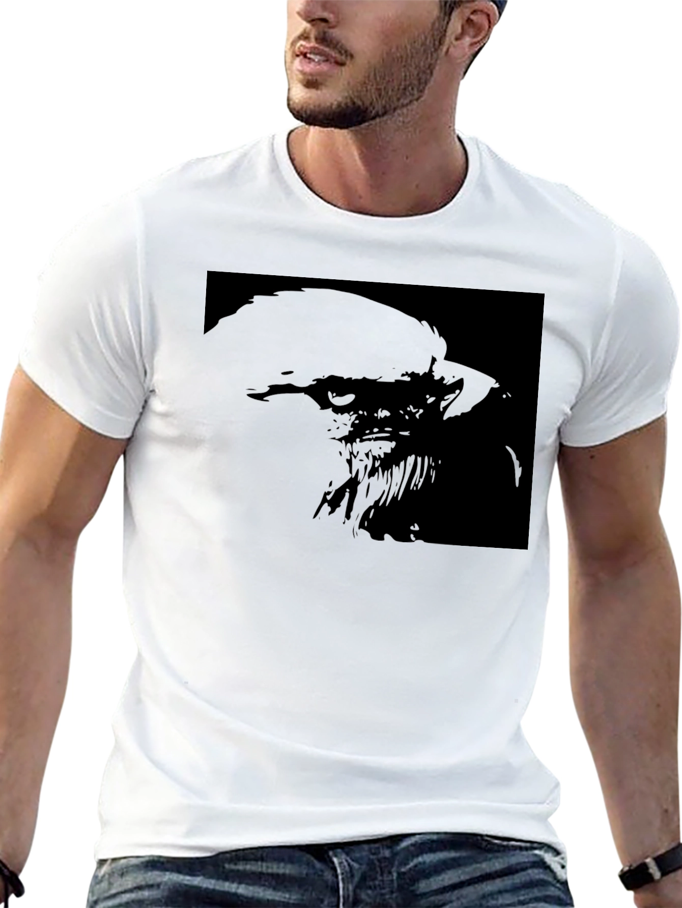 Mens Black Graphic Tee - Dark Design