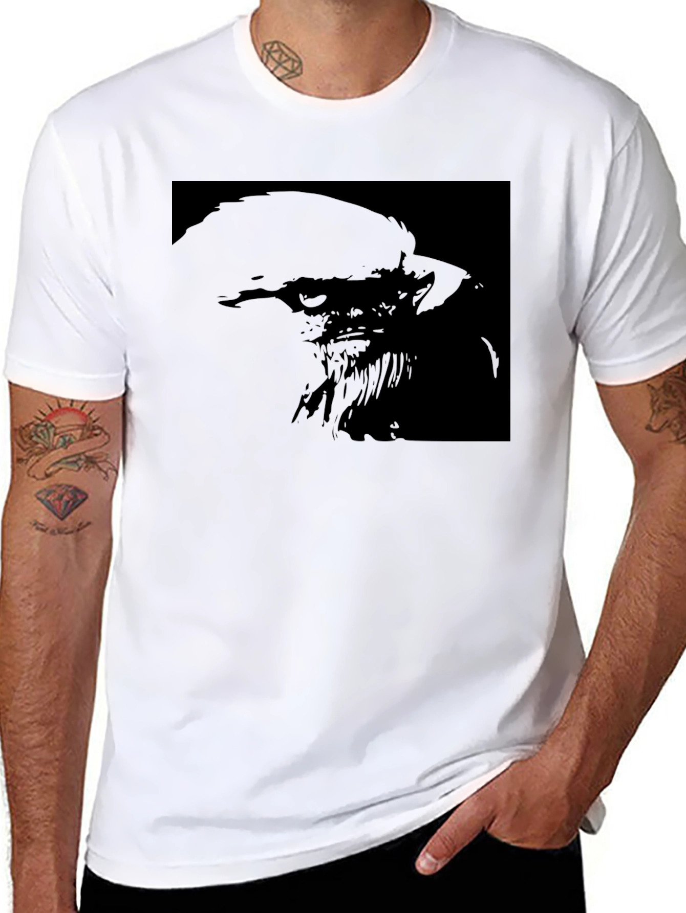 Mens Black Graphic Tee - Dark Design