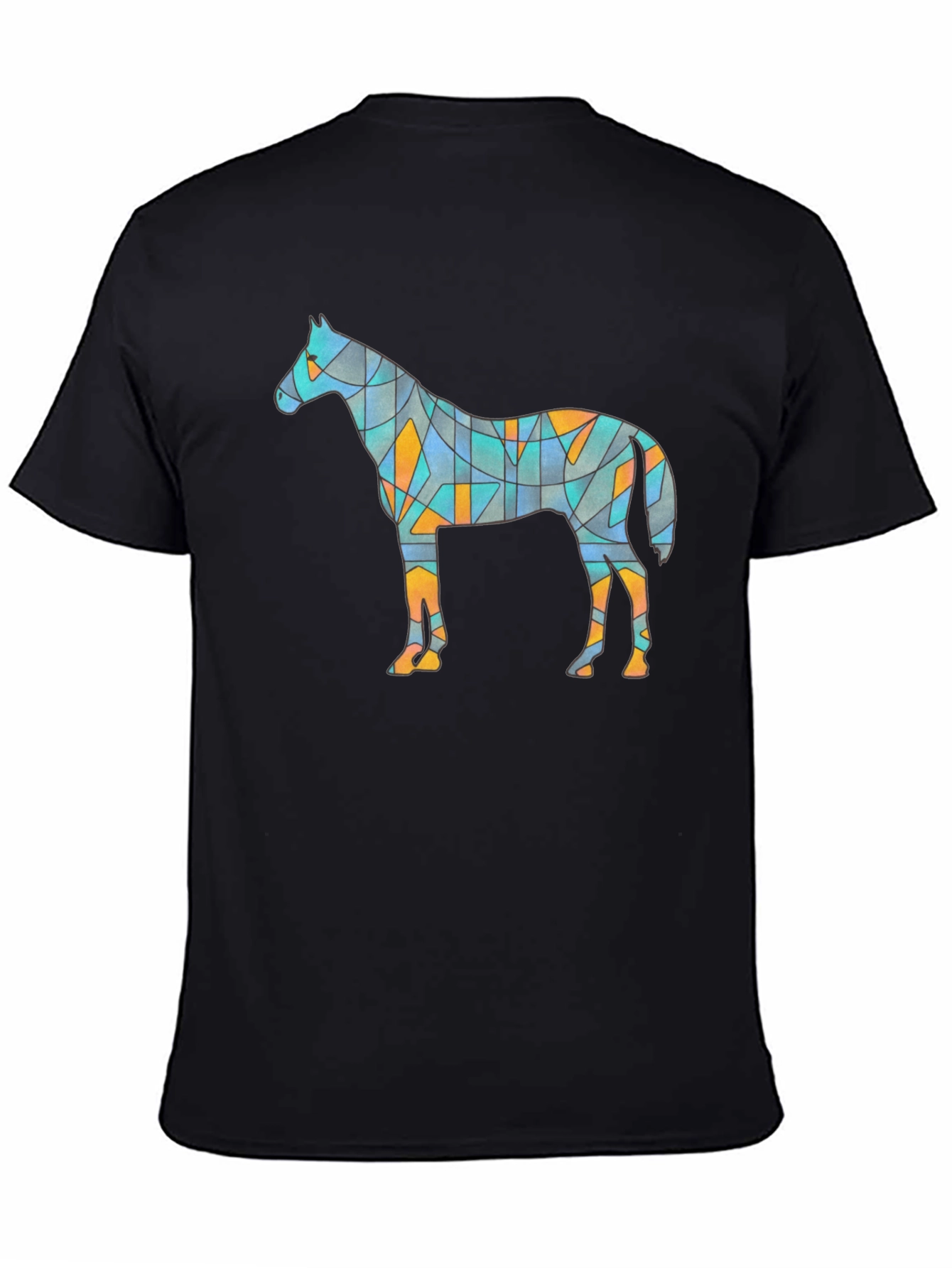 Geometric Horse Graphic Tee - Unique Artistic Design