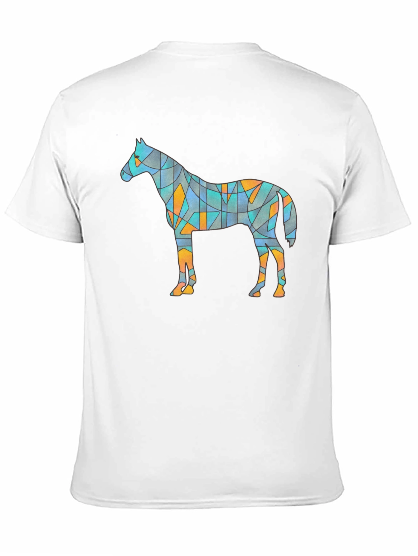 Geometric Horse Graphic Tee - Unique Artistic Design