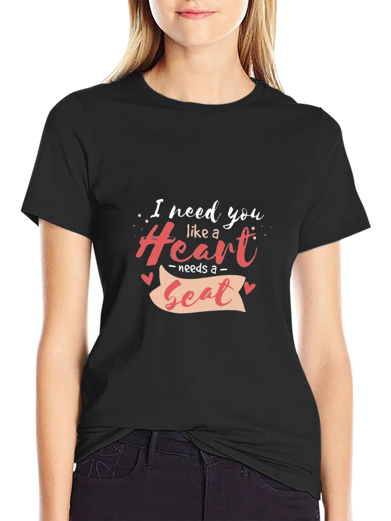 Heart Needs a Beat Black Graphic Tee