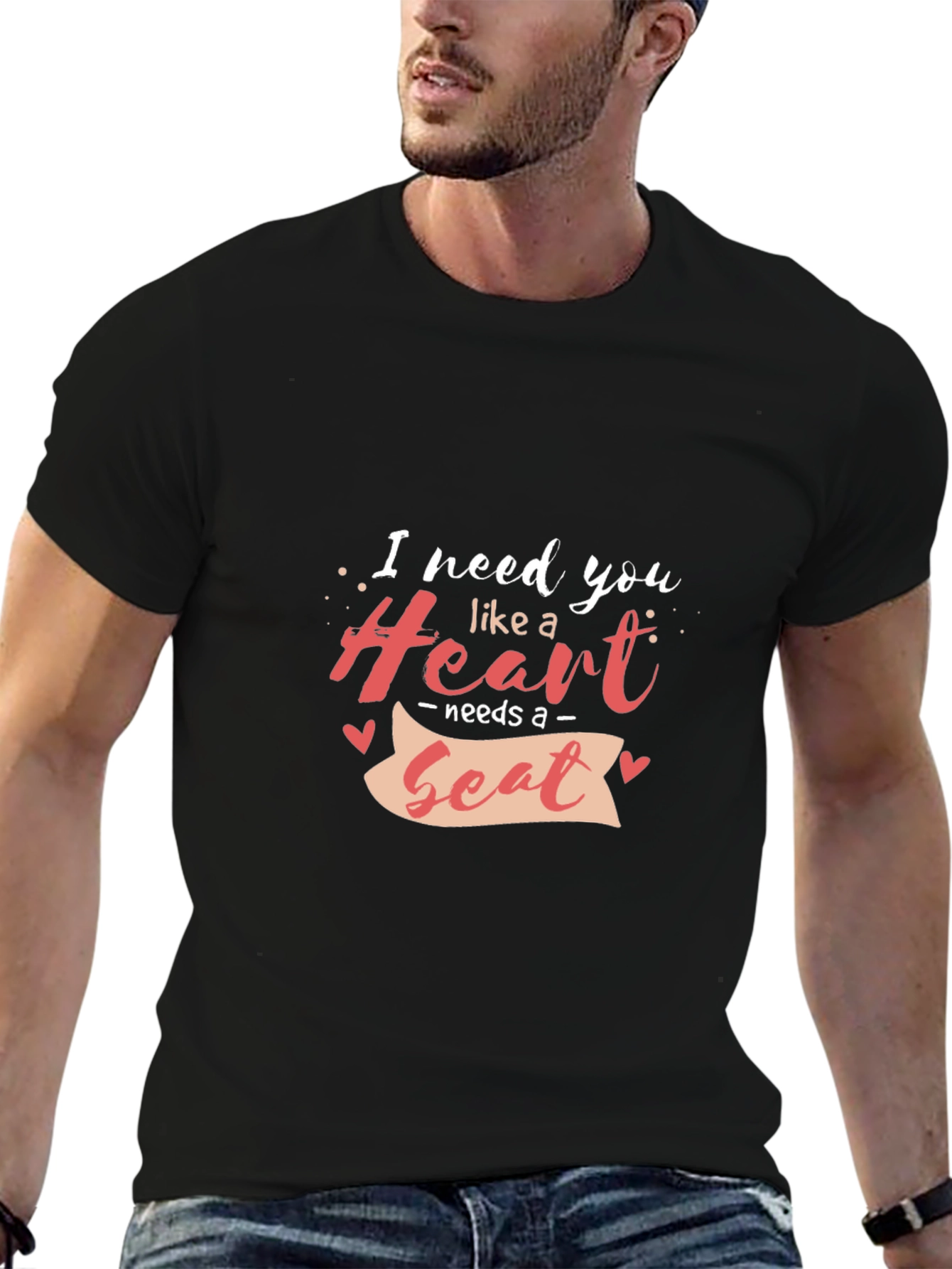 Heart Needs a Beat Black Graphic Tee