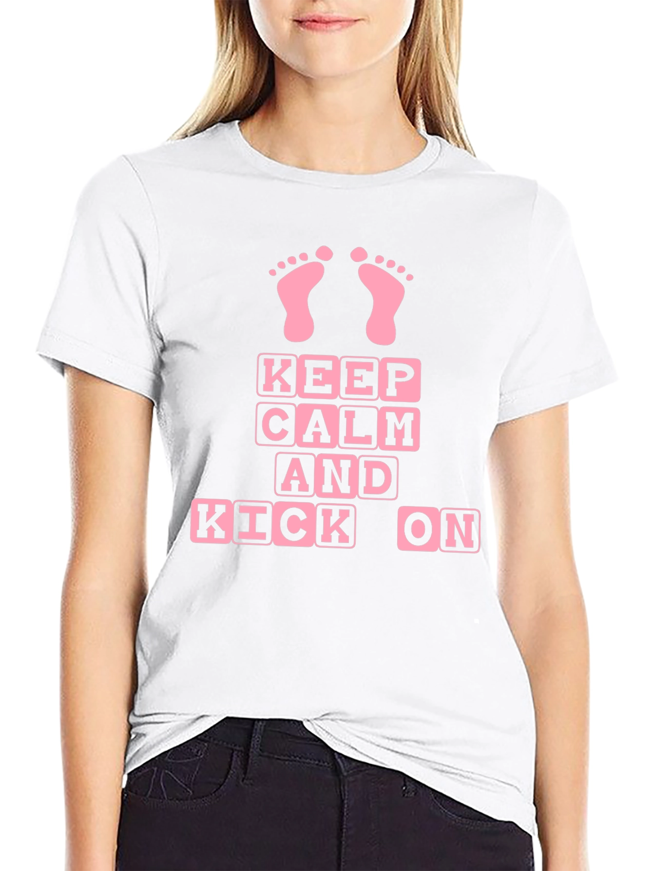 Keep Calm and Kick On Baby Feet Graphic Tee