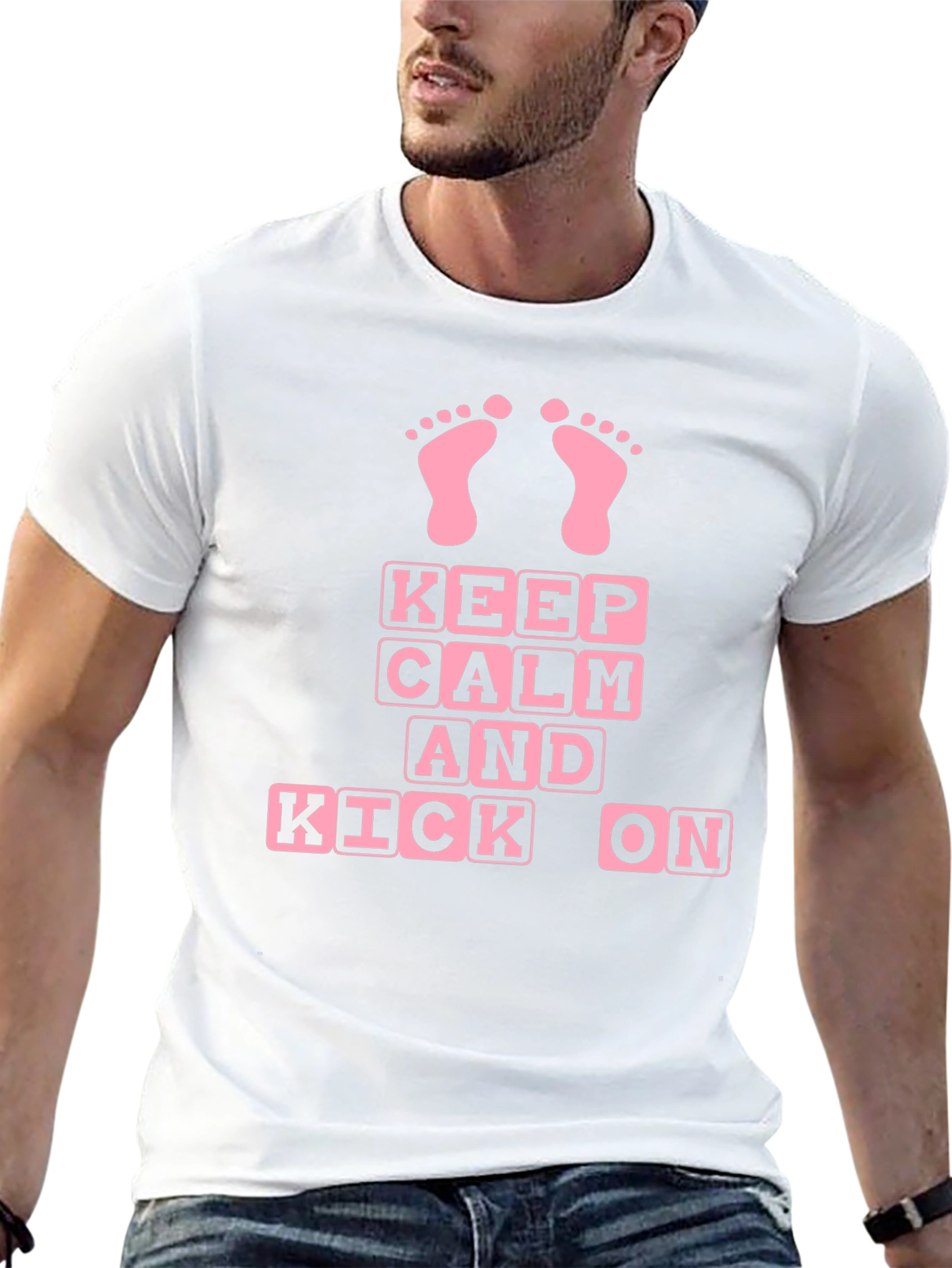 Keep Calm and Kick On Baby Feet Graphic Tee