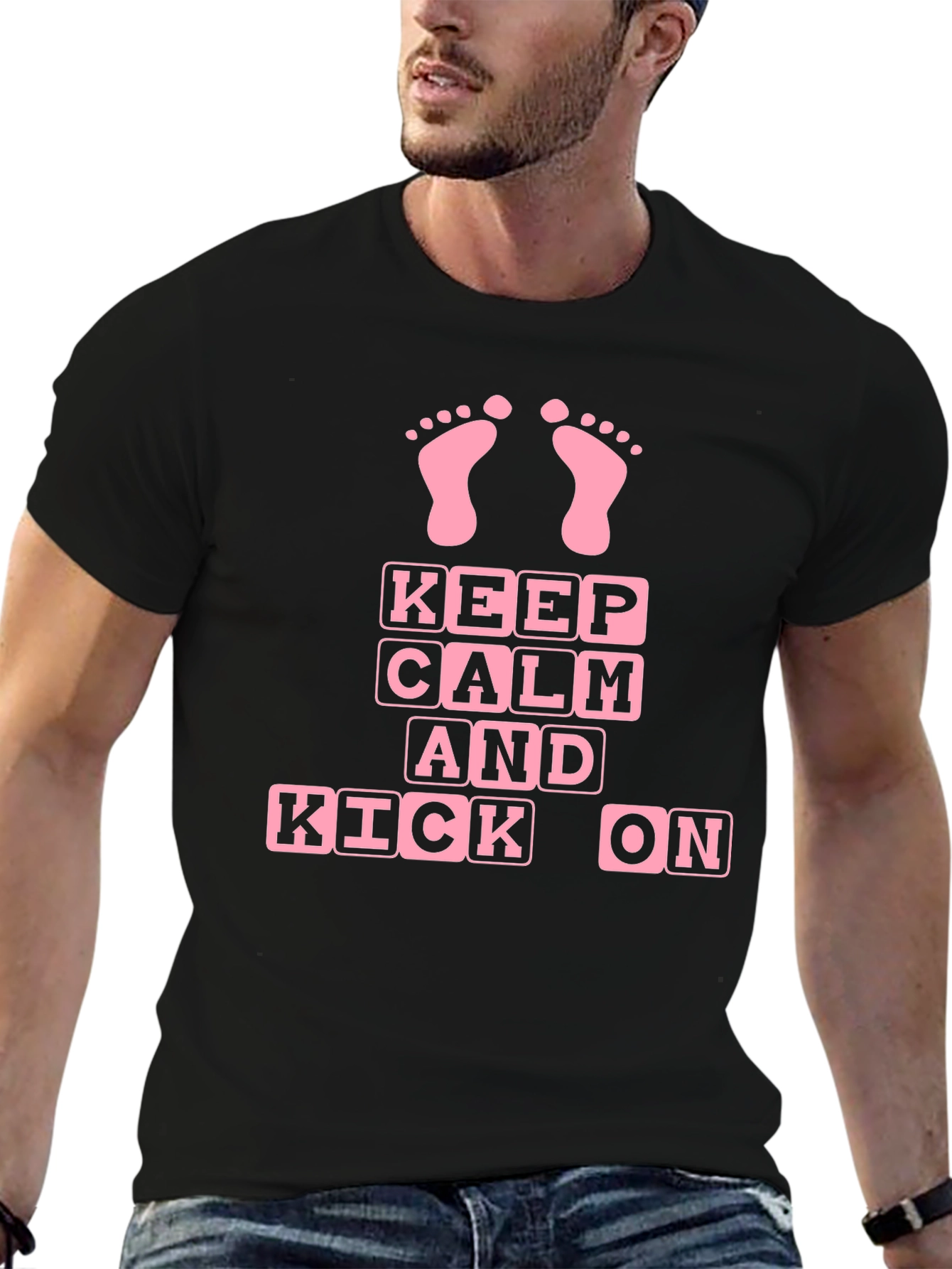 Keep Calm and Kick On Baby Feet Graphic Tee